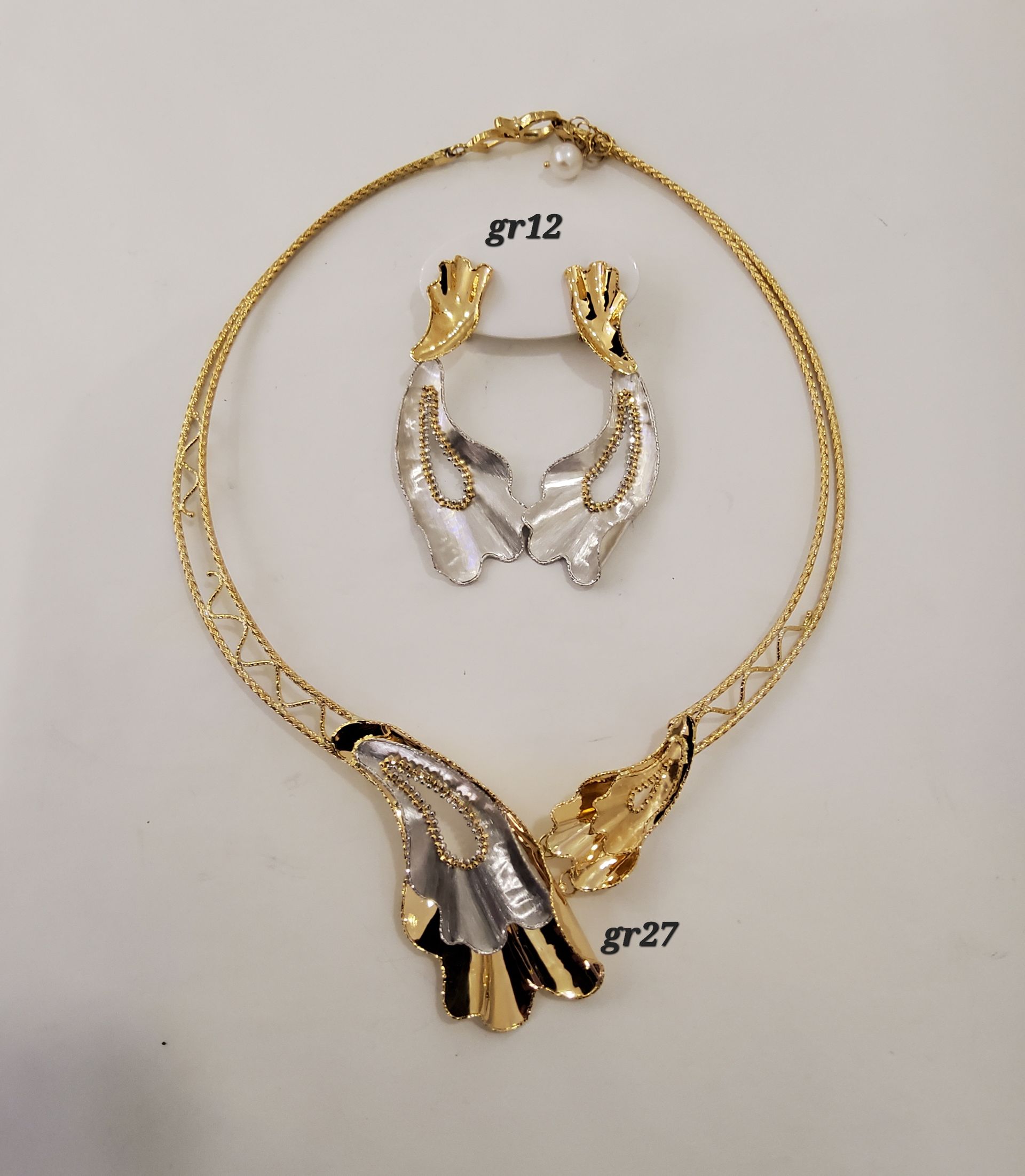 PARURE ORO 18KT COLLANA E ORECCHINI 