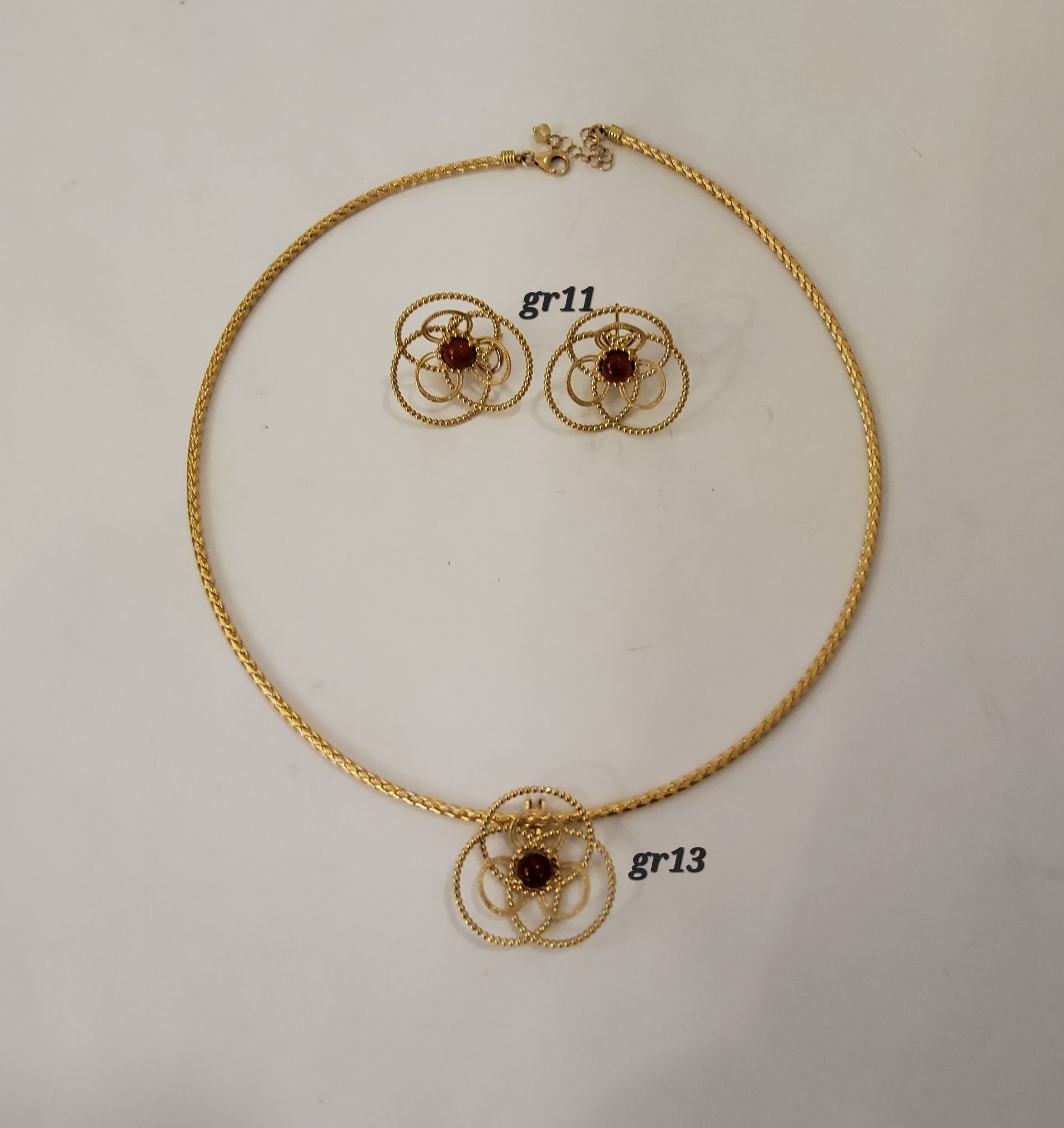 PARURE ORO 18KT COLLANA E ORECCHINI 