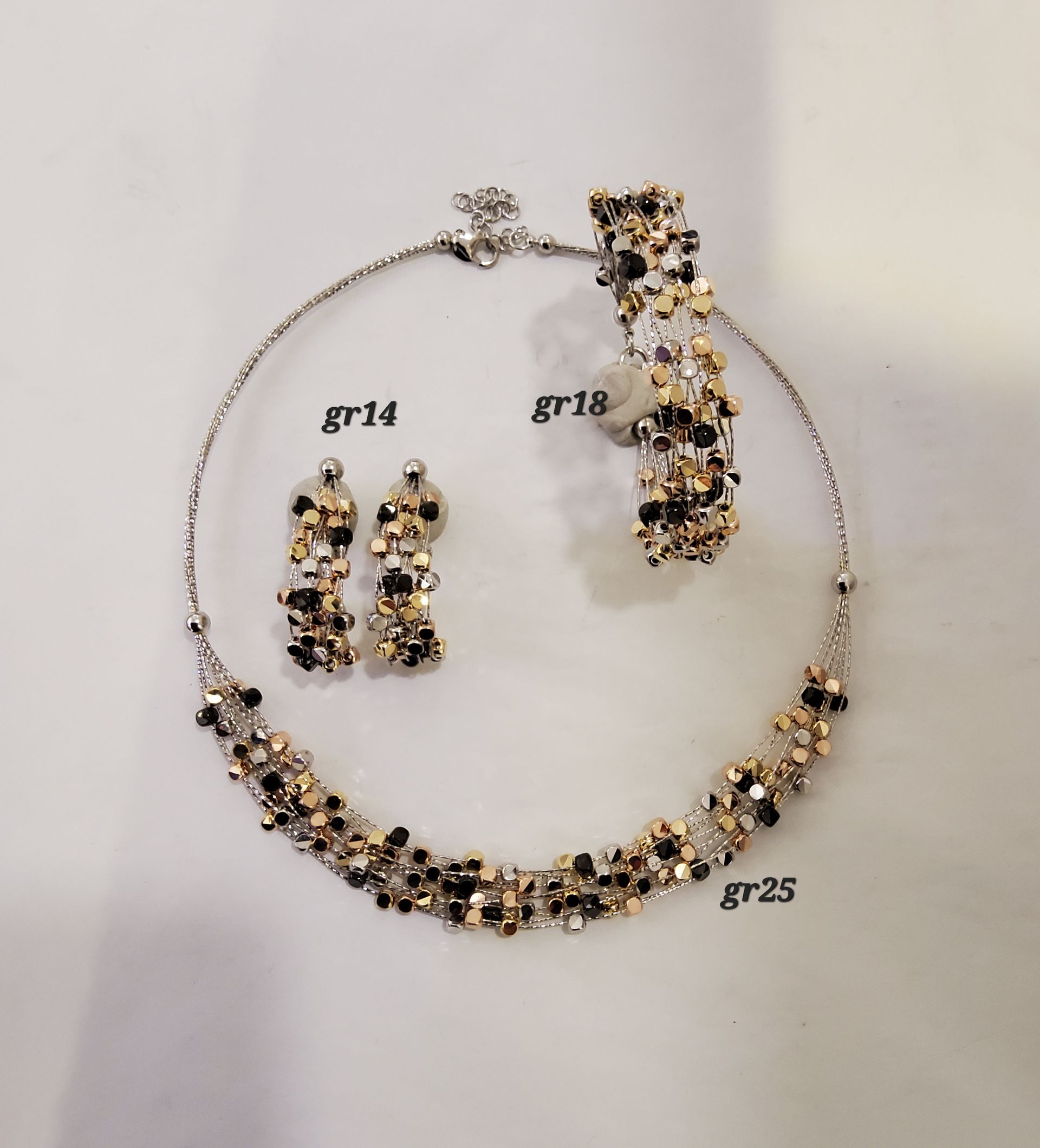COLLANA  BRACCIALE E  ORECCHINI ORO 18K 