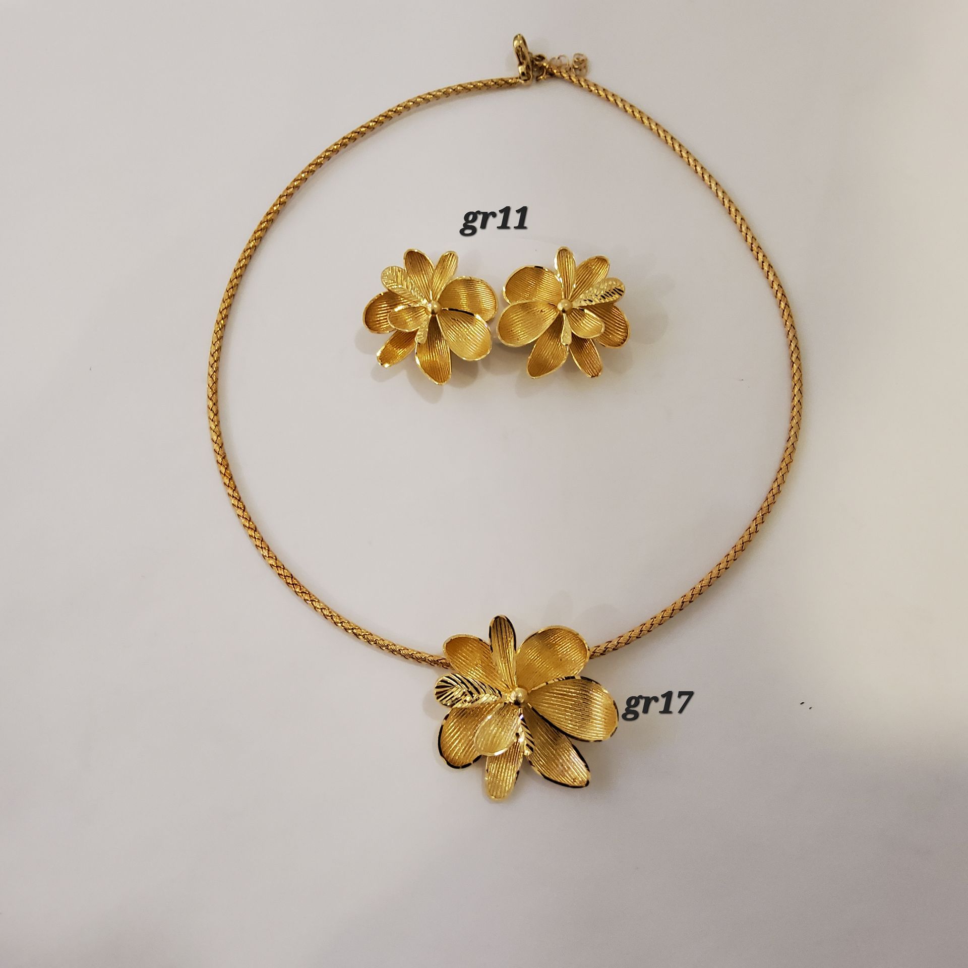 PARURE ORO 18KT COLLANA E ORECCHINI 