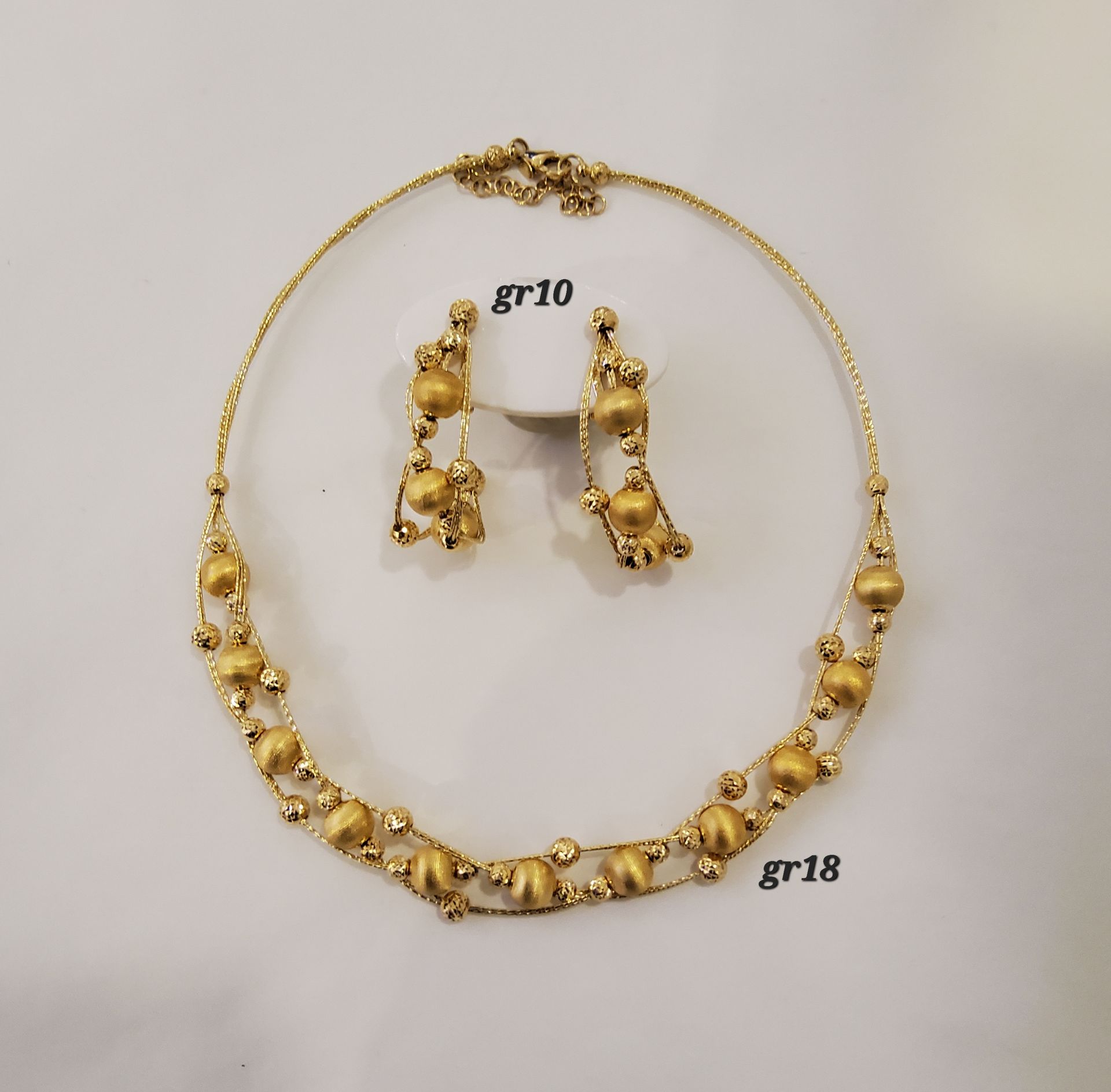 PARURE ORO 18KT COLLANA E ORECCHINI 