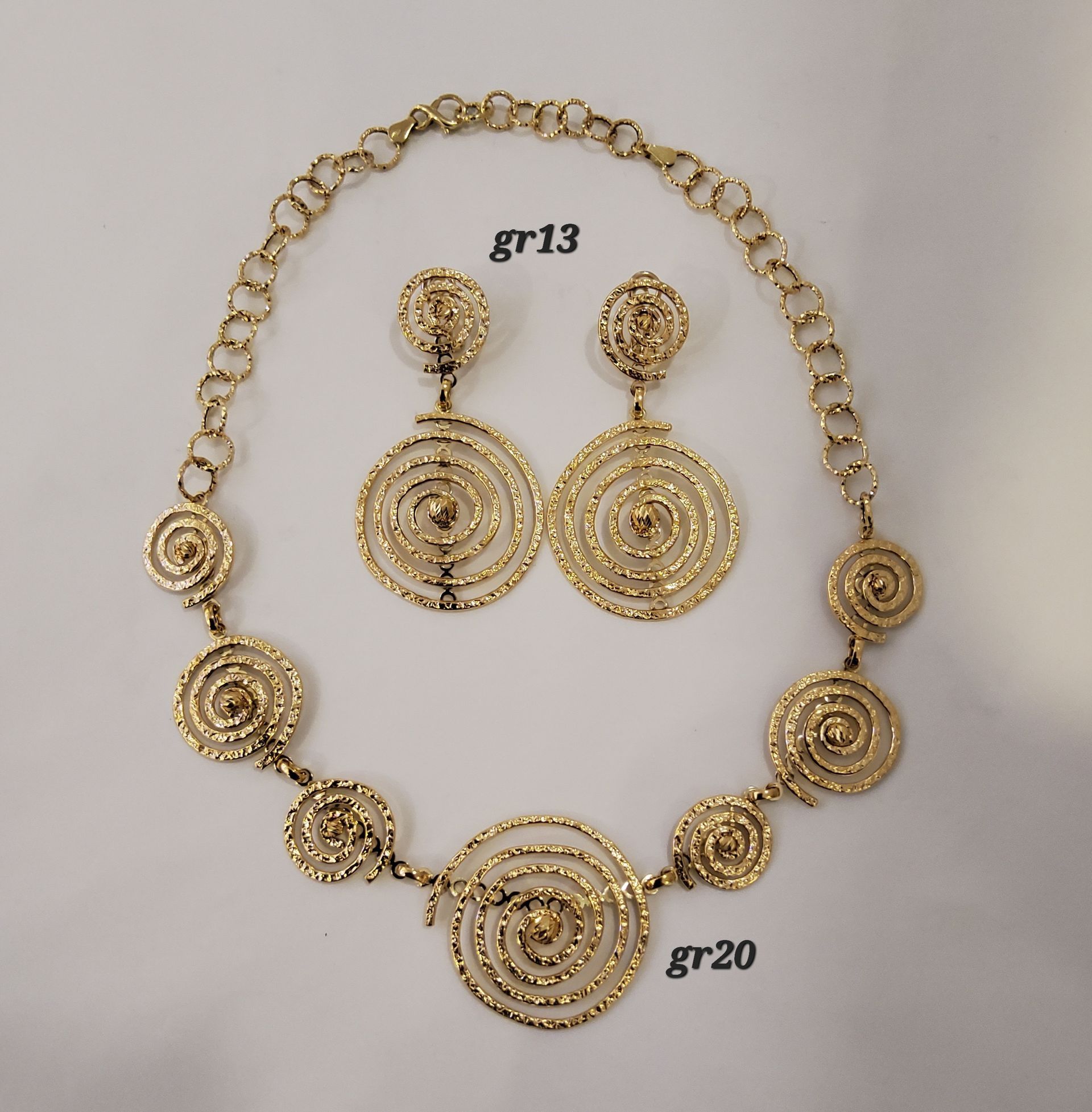 PARURE ORO 18KT COLLANA E ORECCHINI 