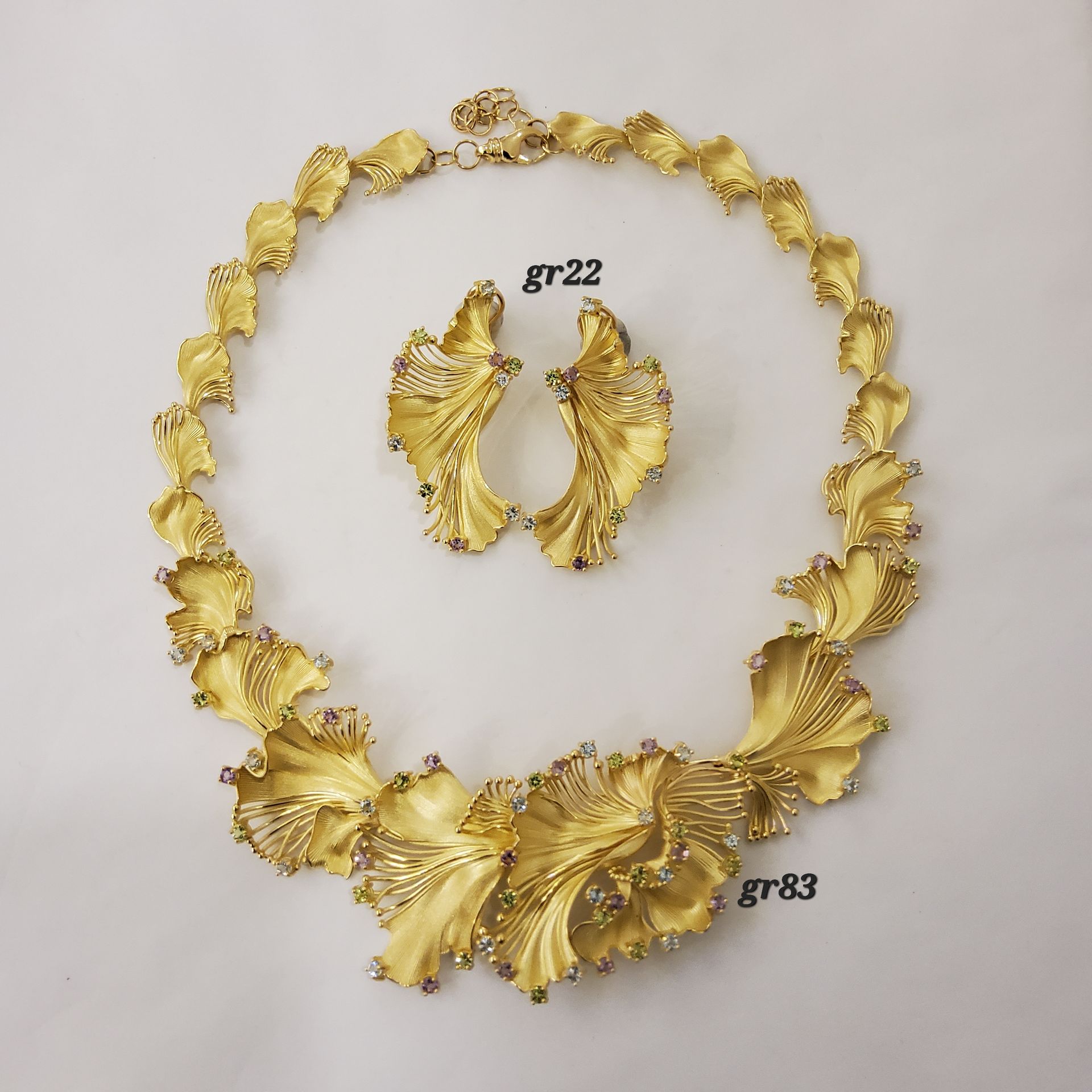 PARURE ORO 18KT COLLANA E ORECCHINI 