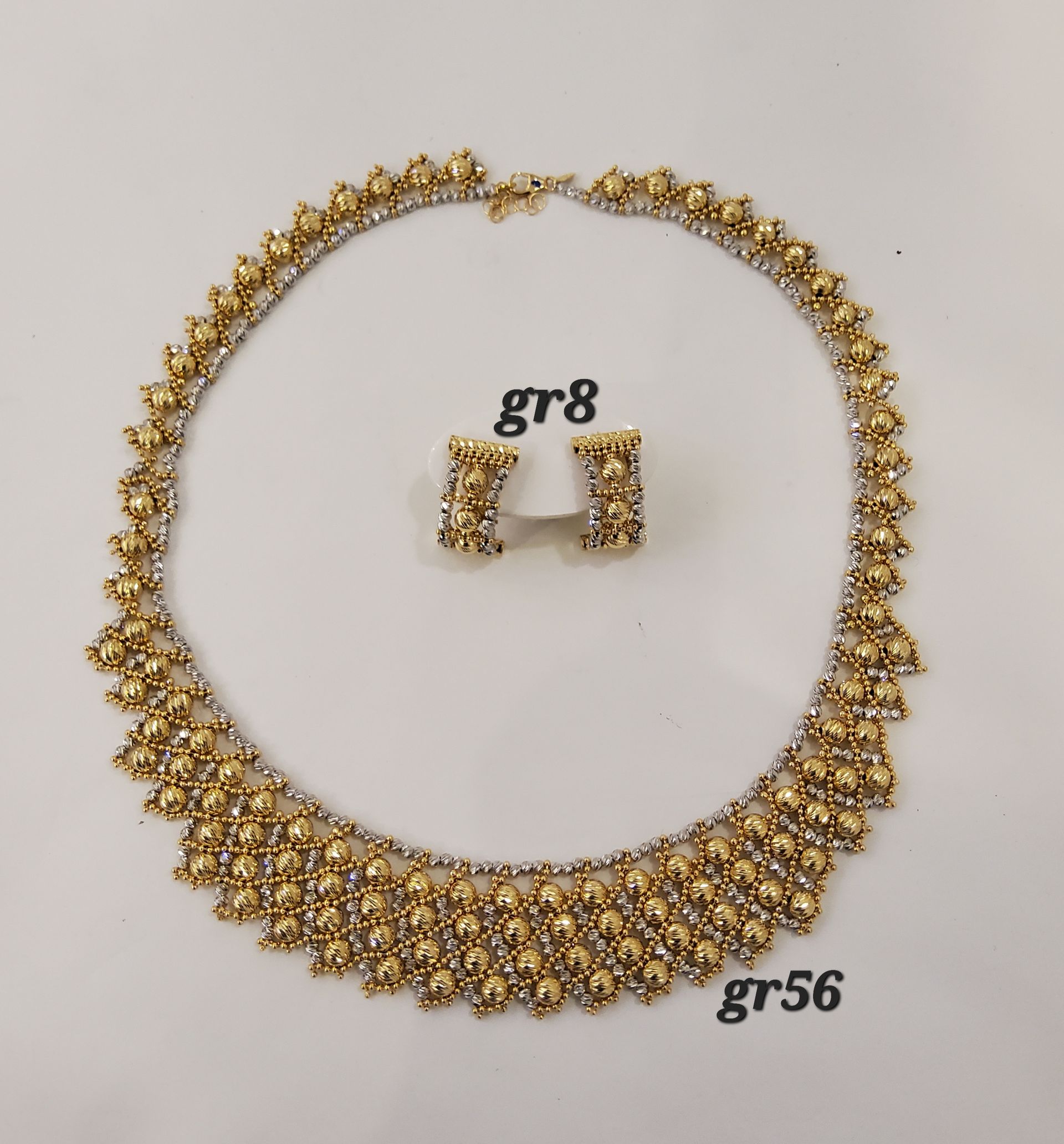 PARURE ORO 18KT COLLANA E ORECCHINI 