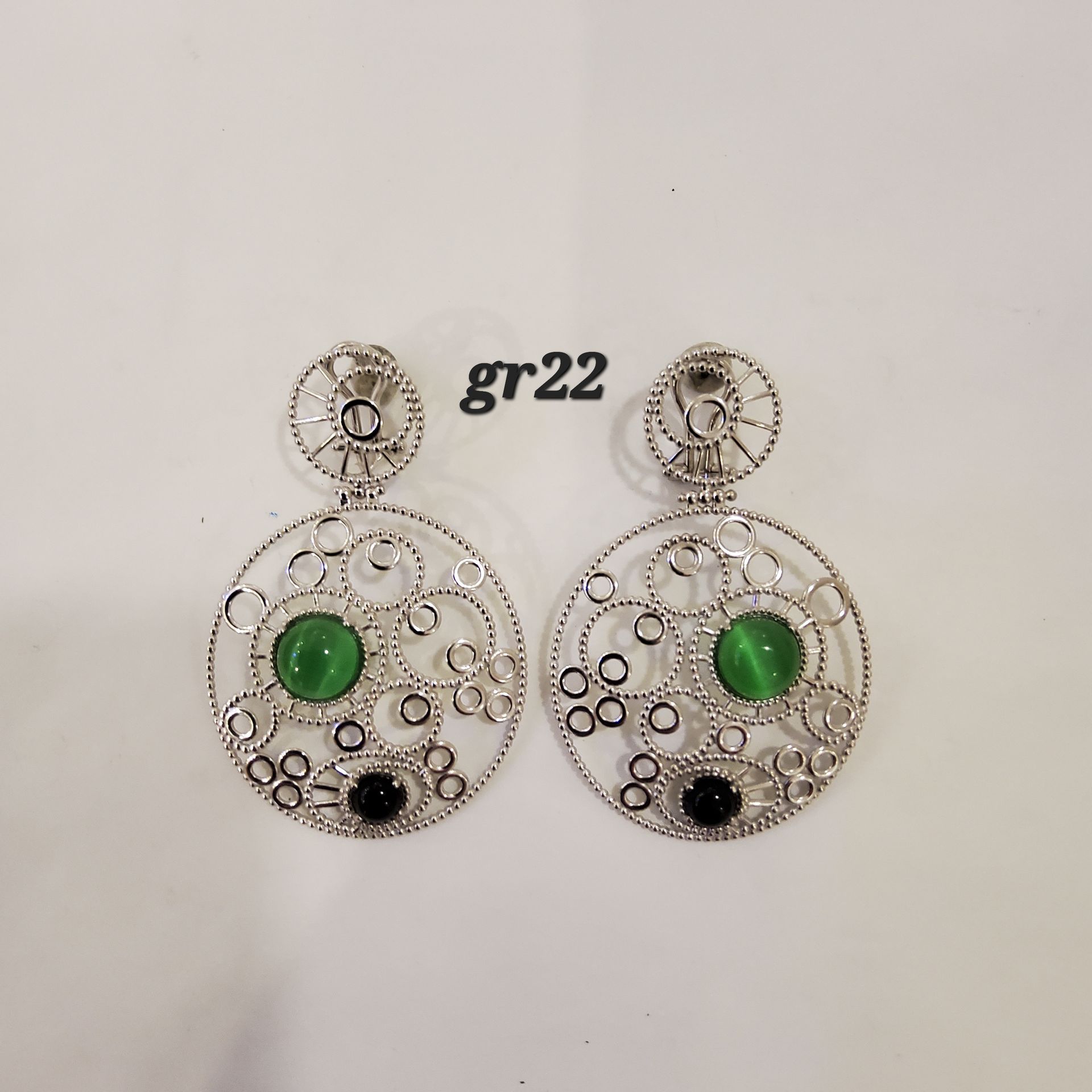 ORECCHINI CON PIETRE ORO BIANCO 18K