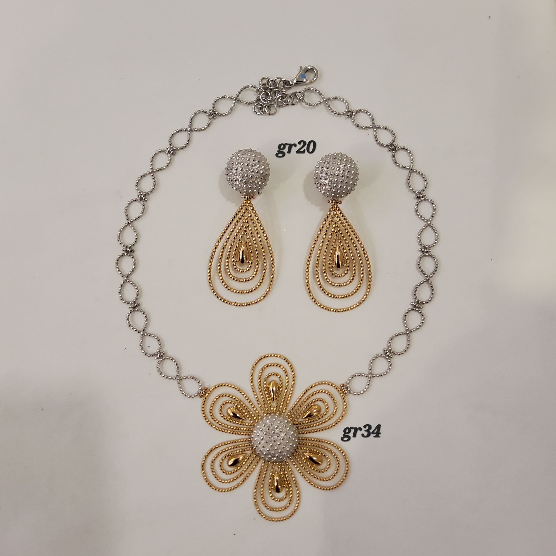 PARURE ORO 18KT COLLANA E ORECCHINI 