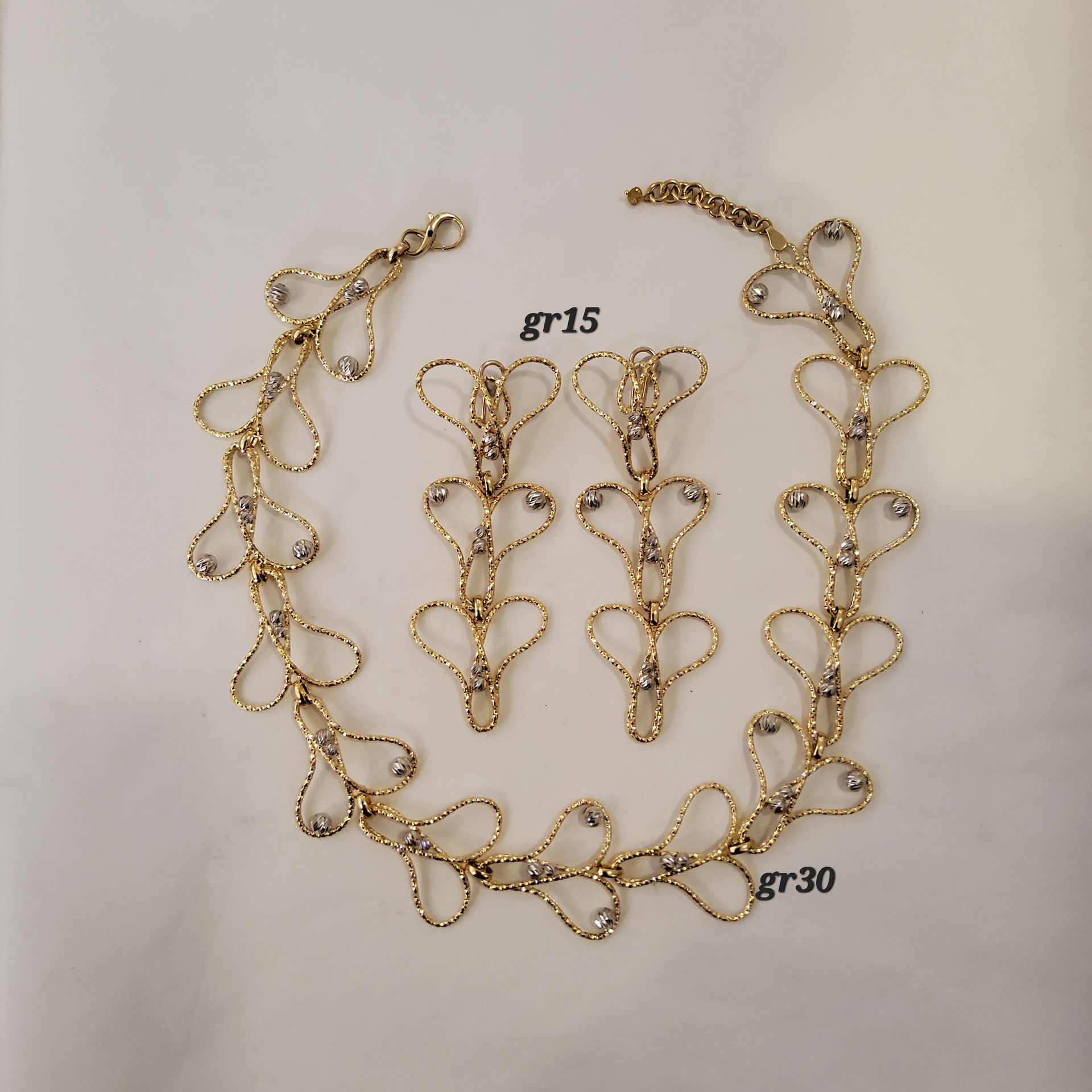 PARURE ORO 18KT COLLANA E ORECCHINI 