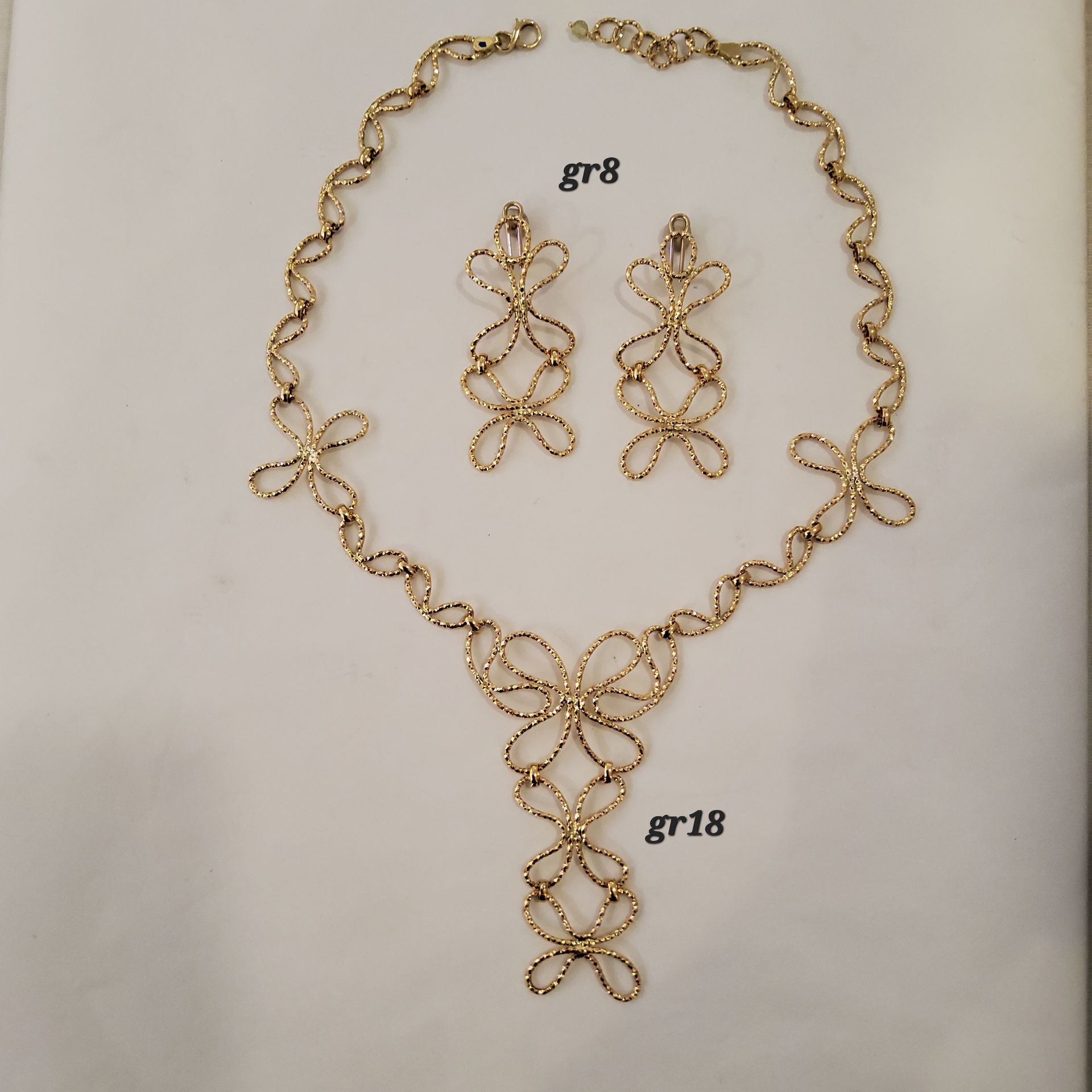 PARURE ORO 18KT COLLANA E ORECCHINI 