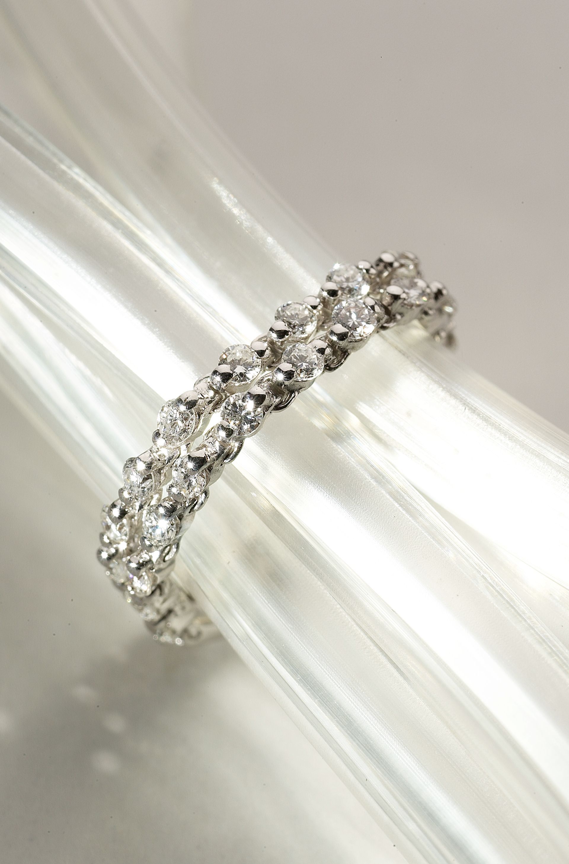 ANELLO 18 KT ORO BIANCO DIAMANTI NATURALI 