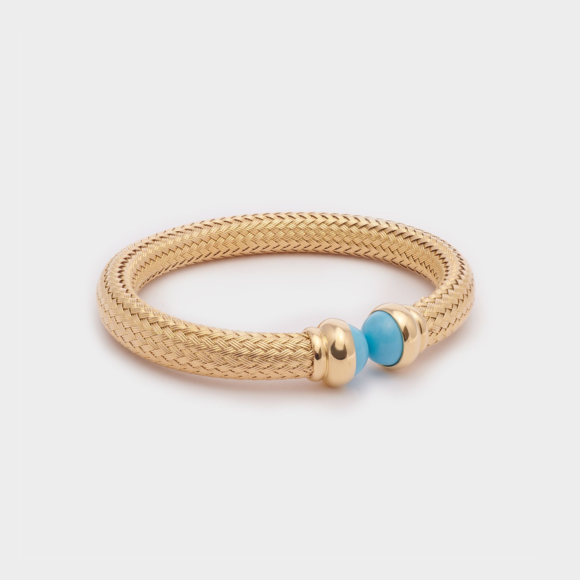 BRACCIALE ORO GIALLO 18 KT CON PIETRE AZZURRE 