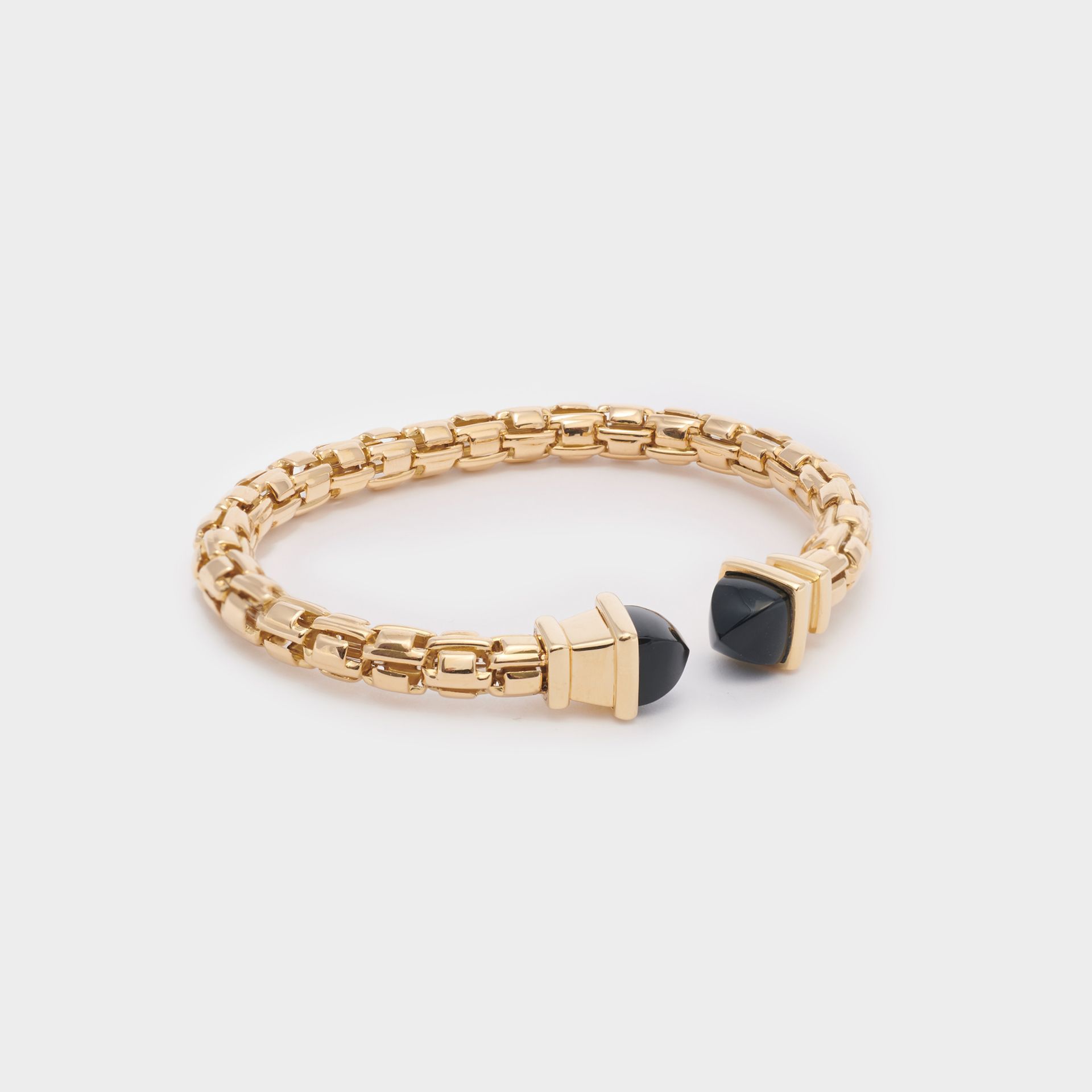 BRACCIALE ORO GIALLO 18 KT CON PIETRE NERE