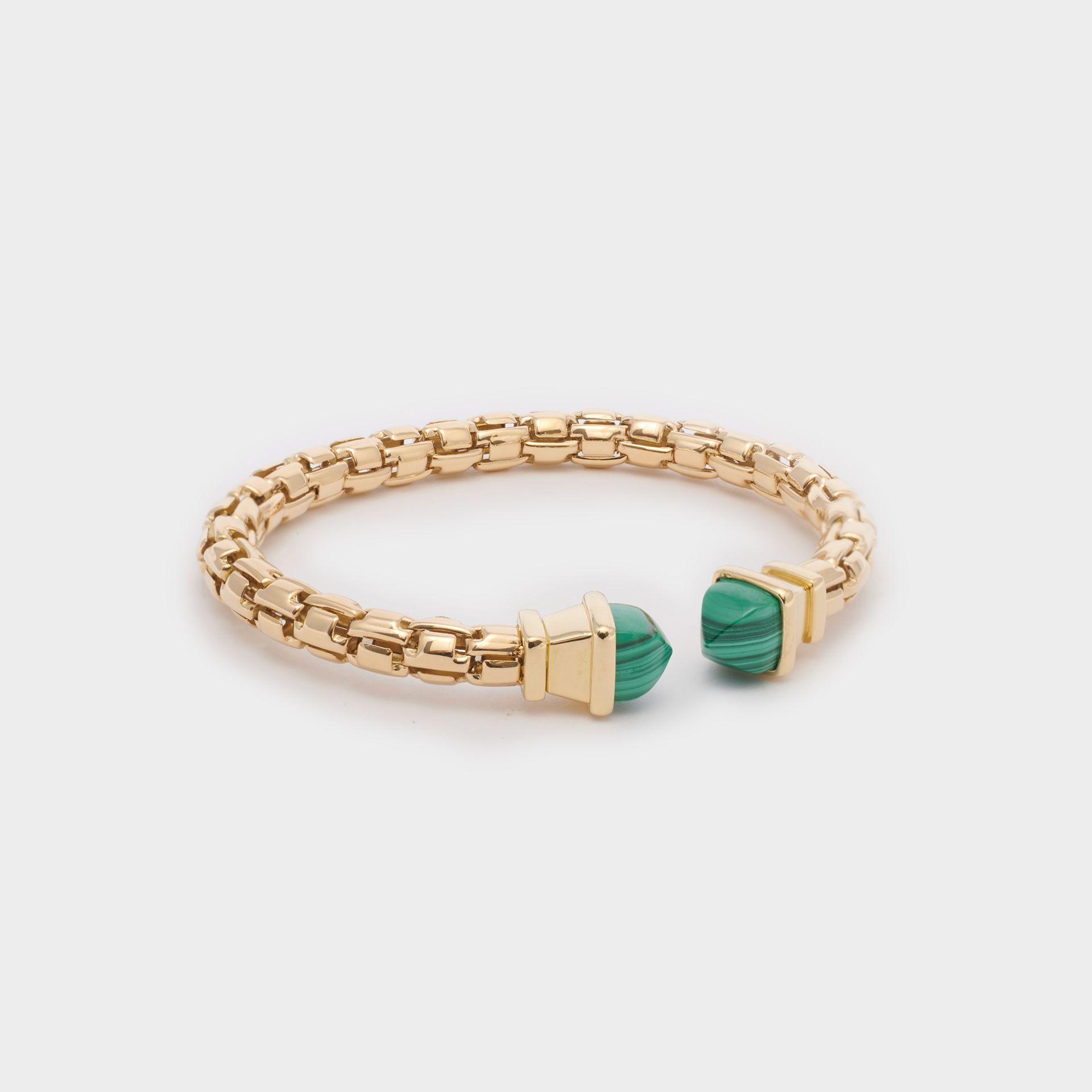BRACCIALE ORO GIALLO 18 KT CON PIETRE VERDI