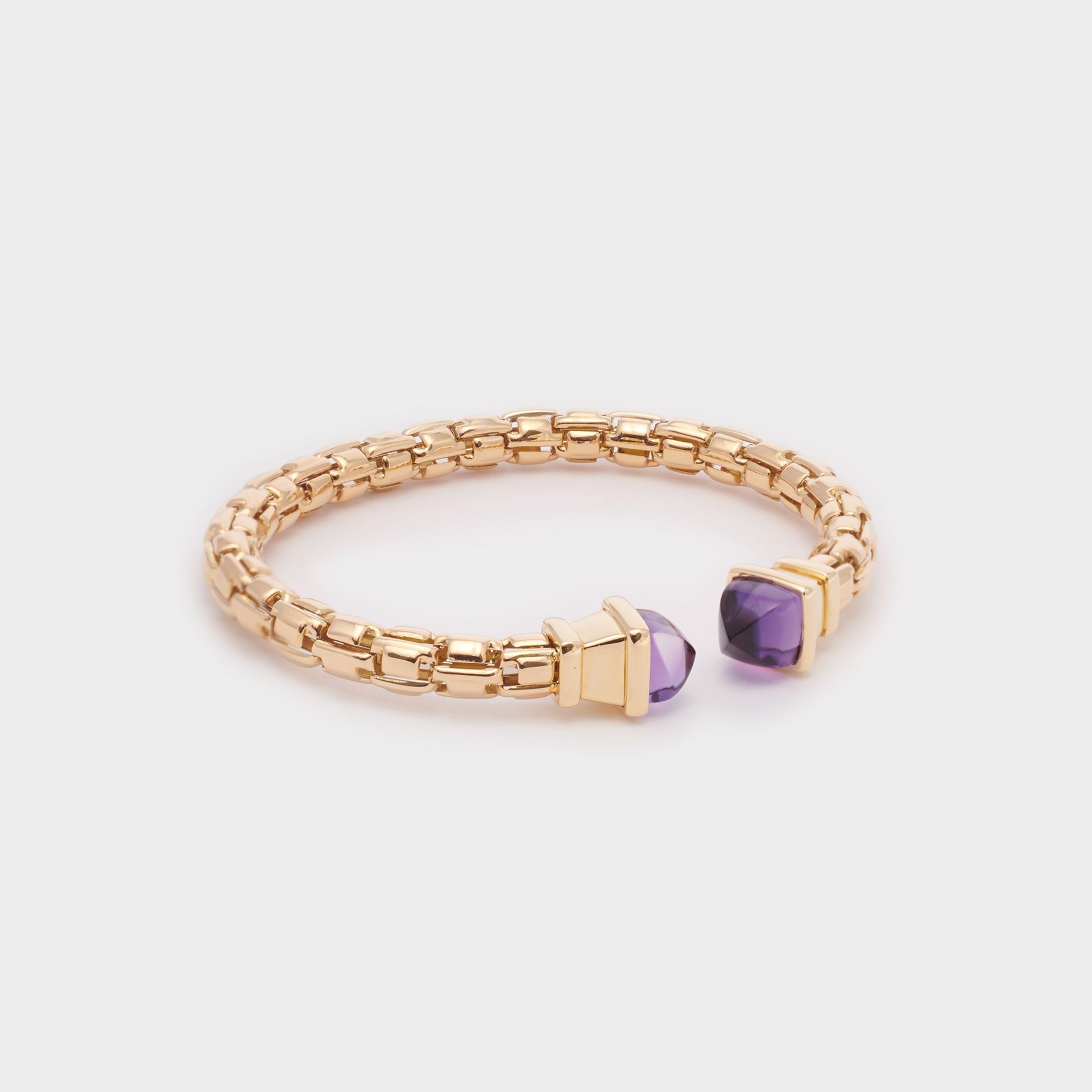 BRACCIALE ORO GIALLO 18 KT CON PIETRE VIOLA