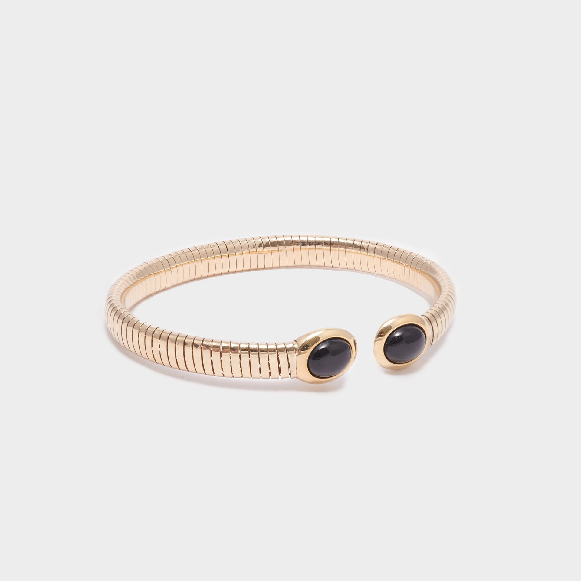 BRACCIALE ORO GIALLO18 KT CON PIETRE NERE