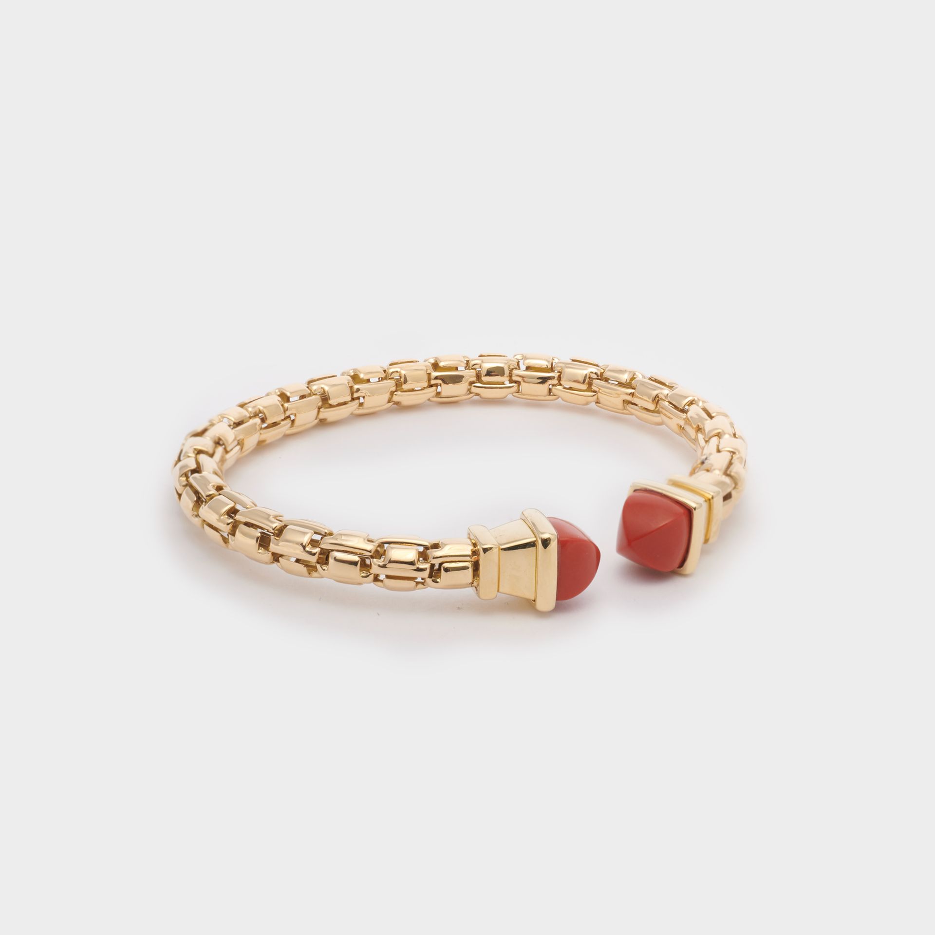 BRACCIALE ORO GIALLO 18 KT CON PIETRE ROSSE