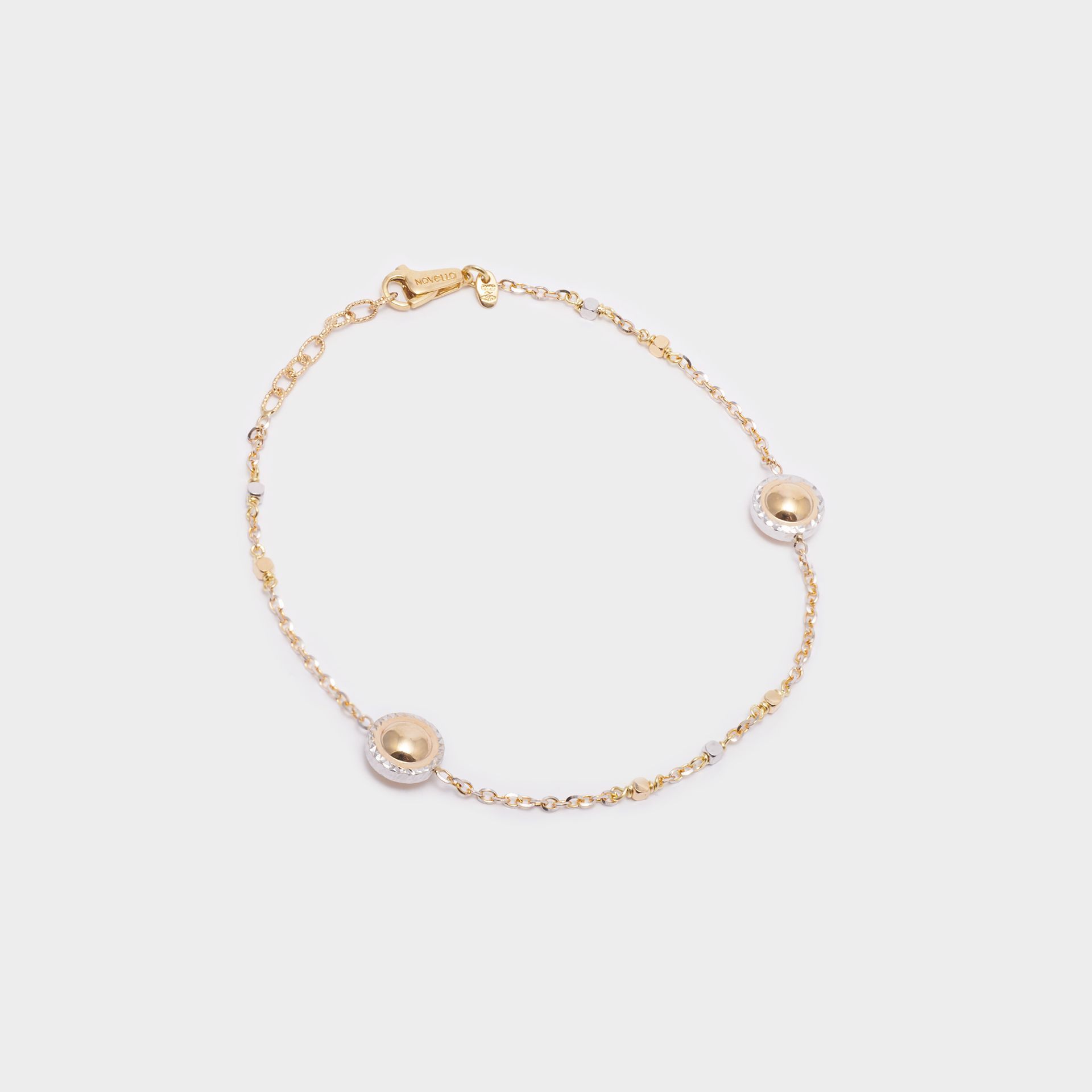 BRACCIALE ORO GIALLO E BIANCO 18 KT DIAMANTATO