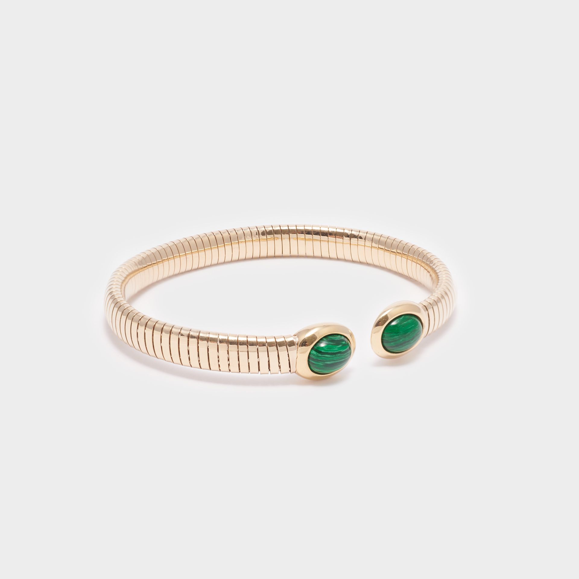 BRACCIALE ORO GIALLO 18 KT CON PIETRE VERDI