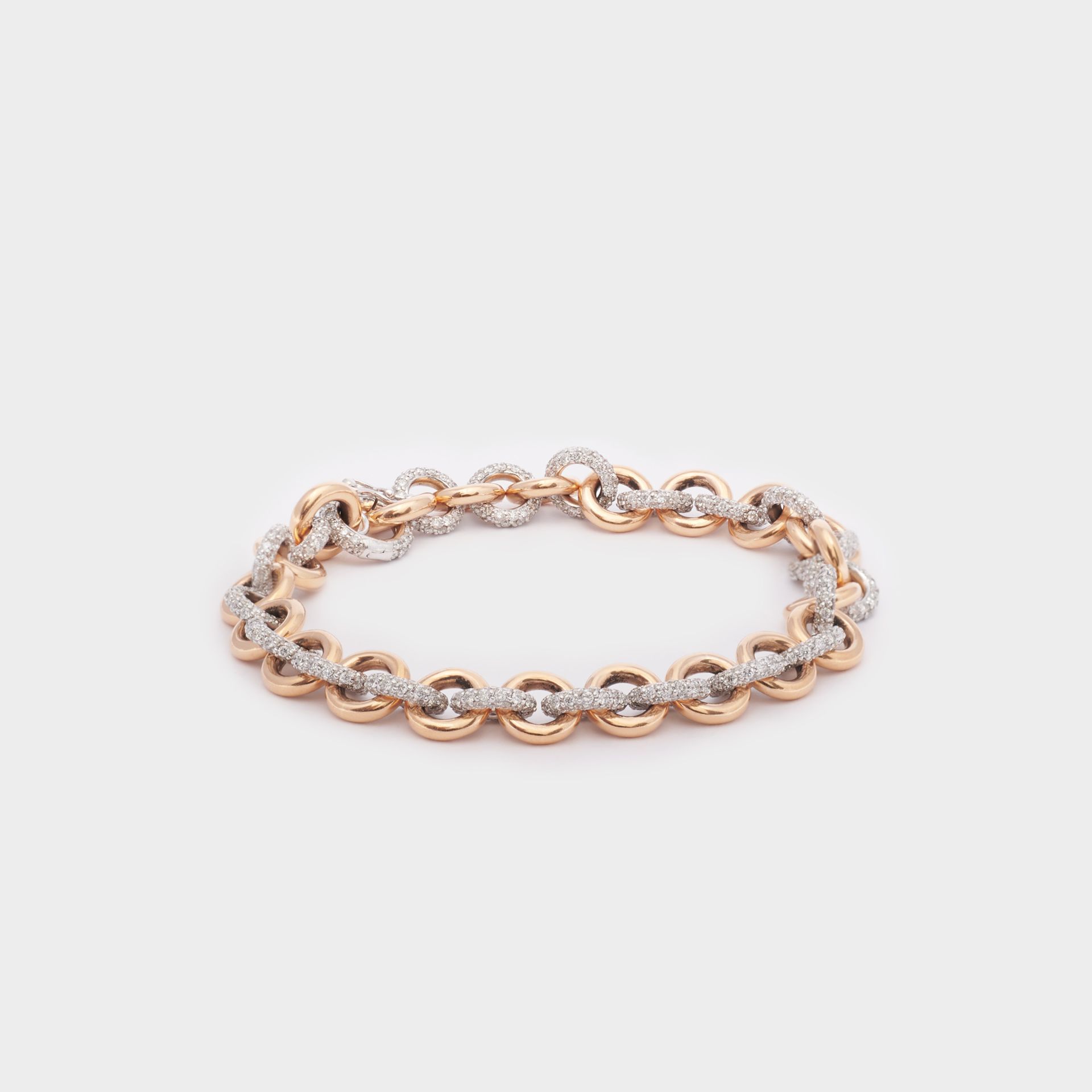 BRACCIALE ORO GIALLO E BIANCO 18 KT  DIAMANTATO