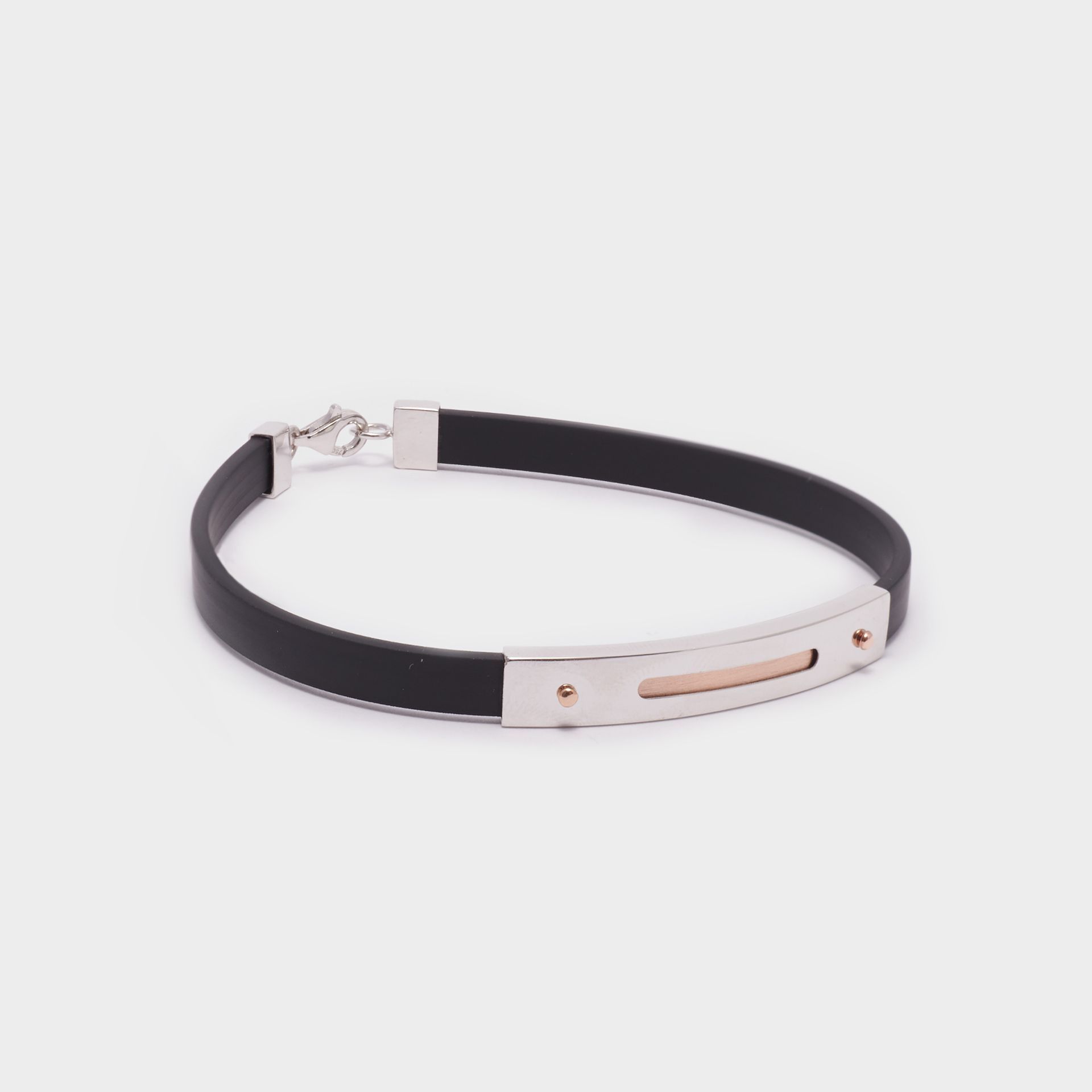 BRACCIALE UOMO ORO BIANCO E ROSA  18KT