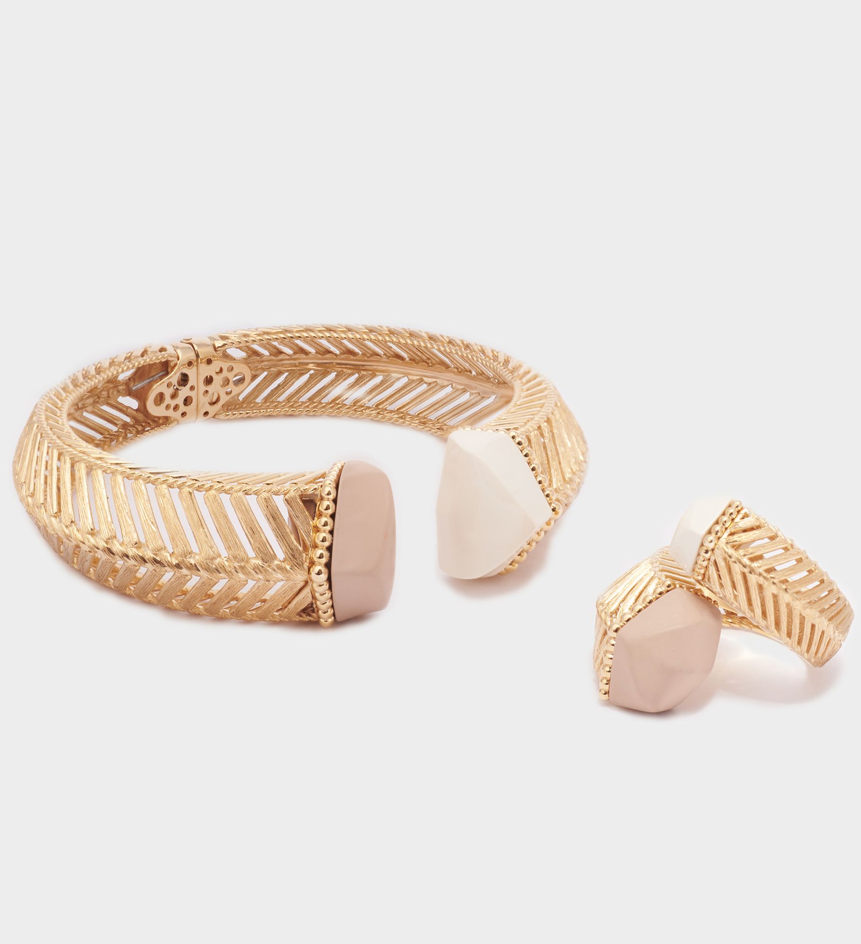 BRACCIALE ORO GIALLO E BIANCO 18 KT CON PIETRA BIANCA E ROSA