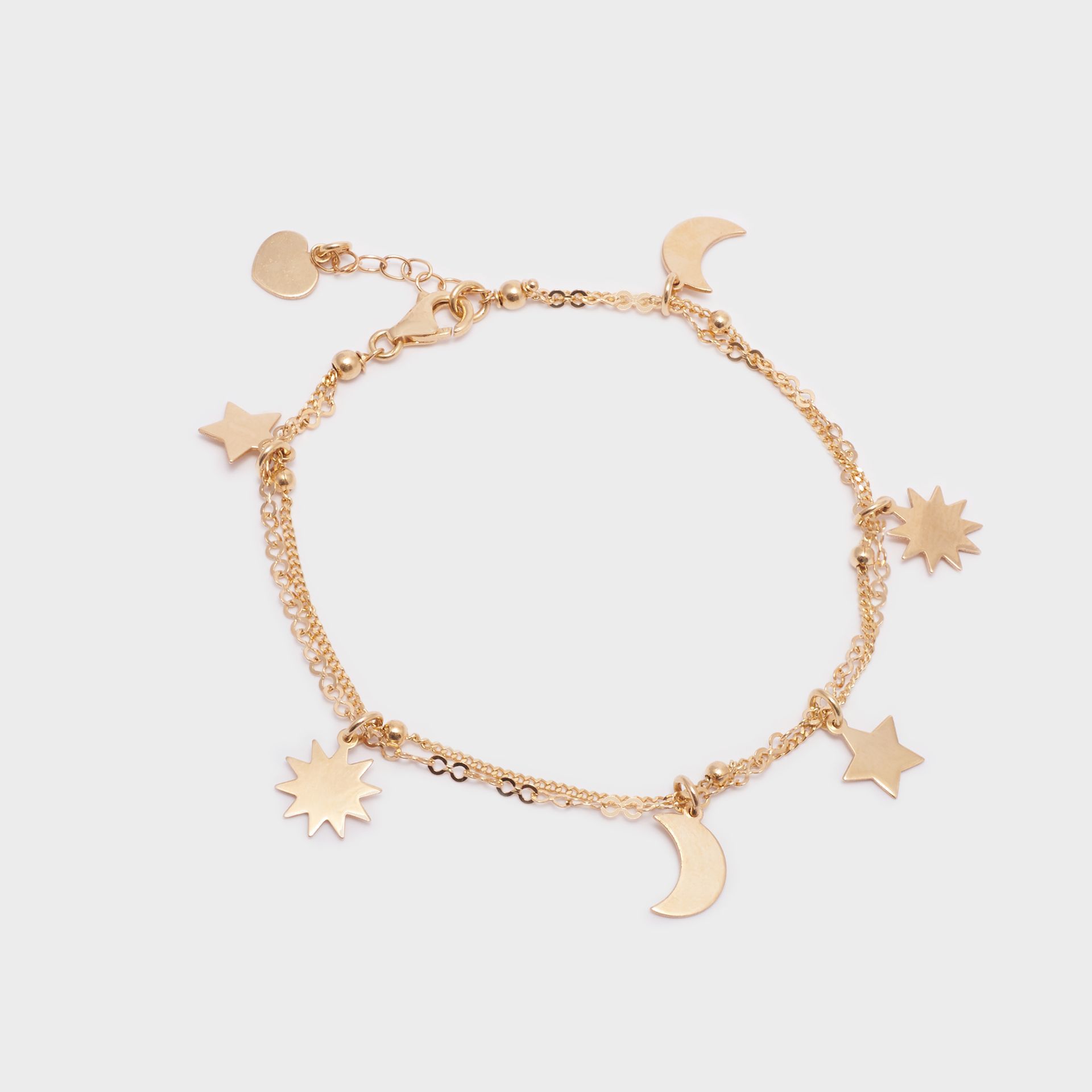 BRACCIALETTO ORO ROSA 18 KT CON CHARMS SOLE E STELLE