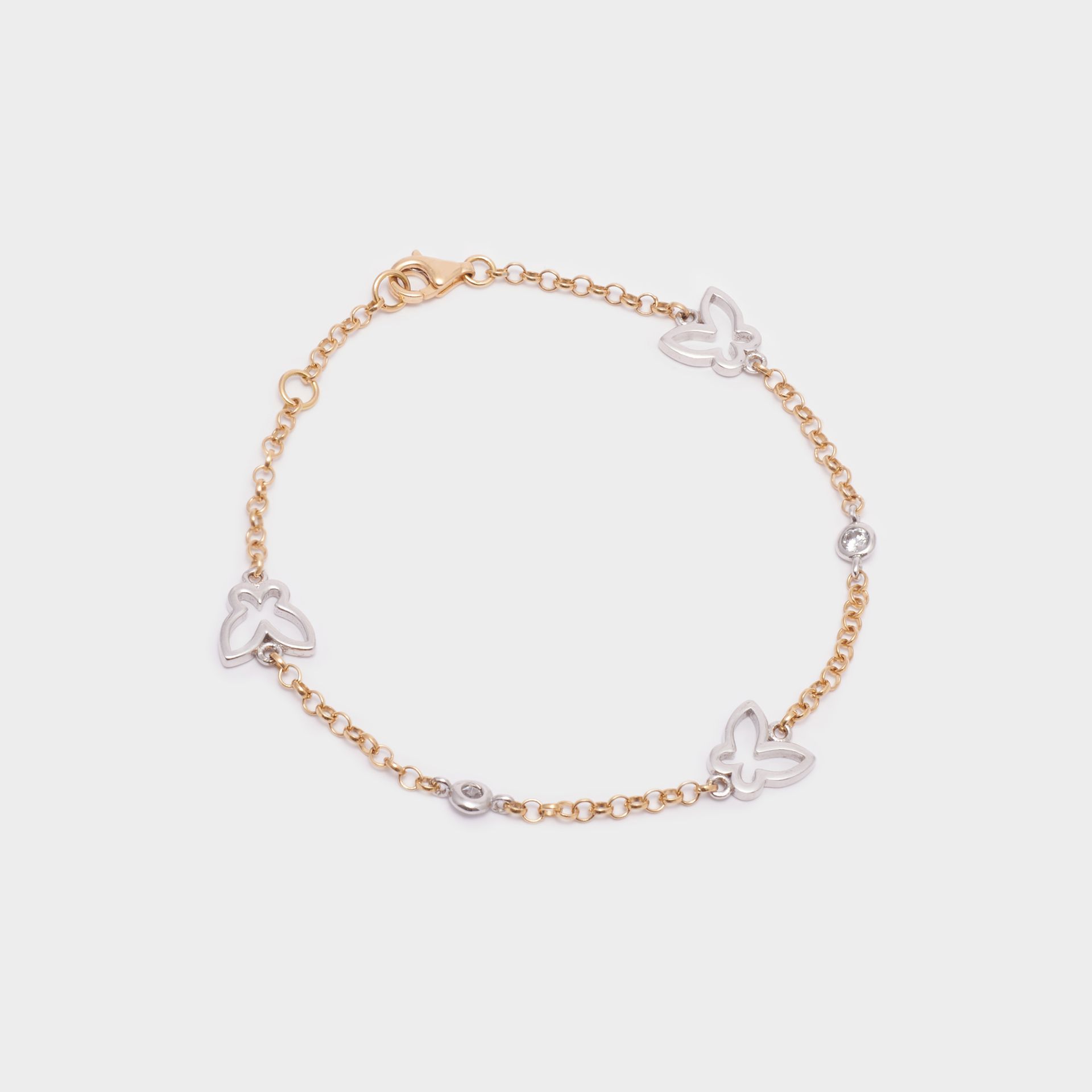 BRACCIALE RAGAZZA ORO GIALLO 18 KT CON FARFALLE 