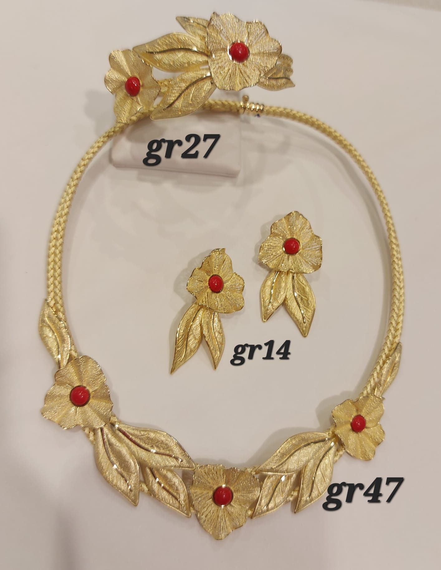 PARURE ORO 18KT COLLANA E ORECCHINI 