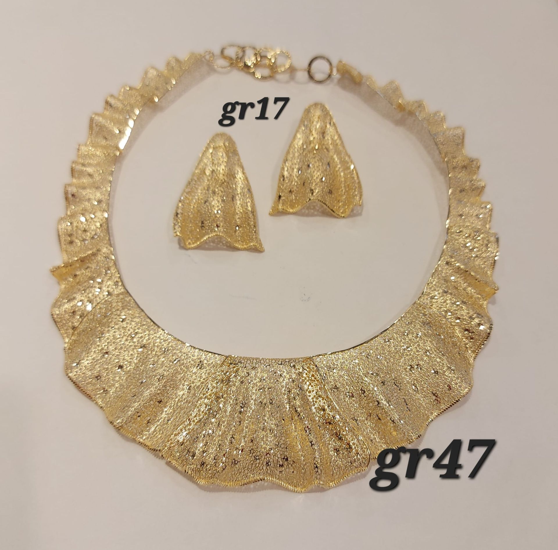 PARURE ORO 18KT COLLANA E ORECCHINI 