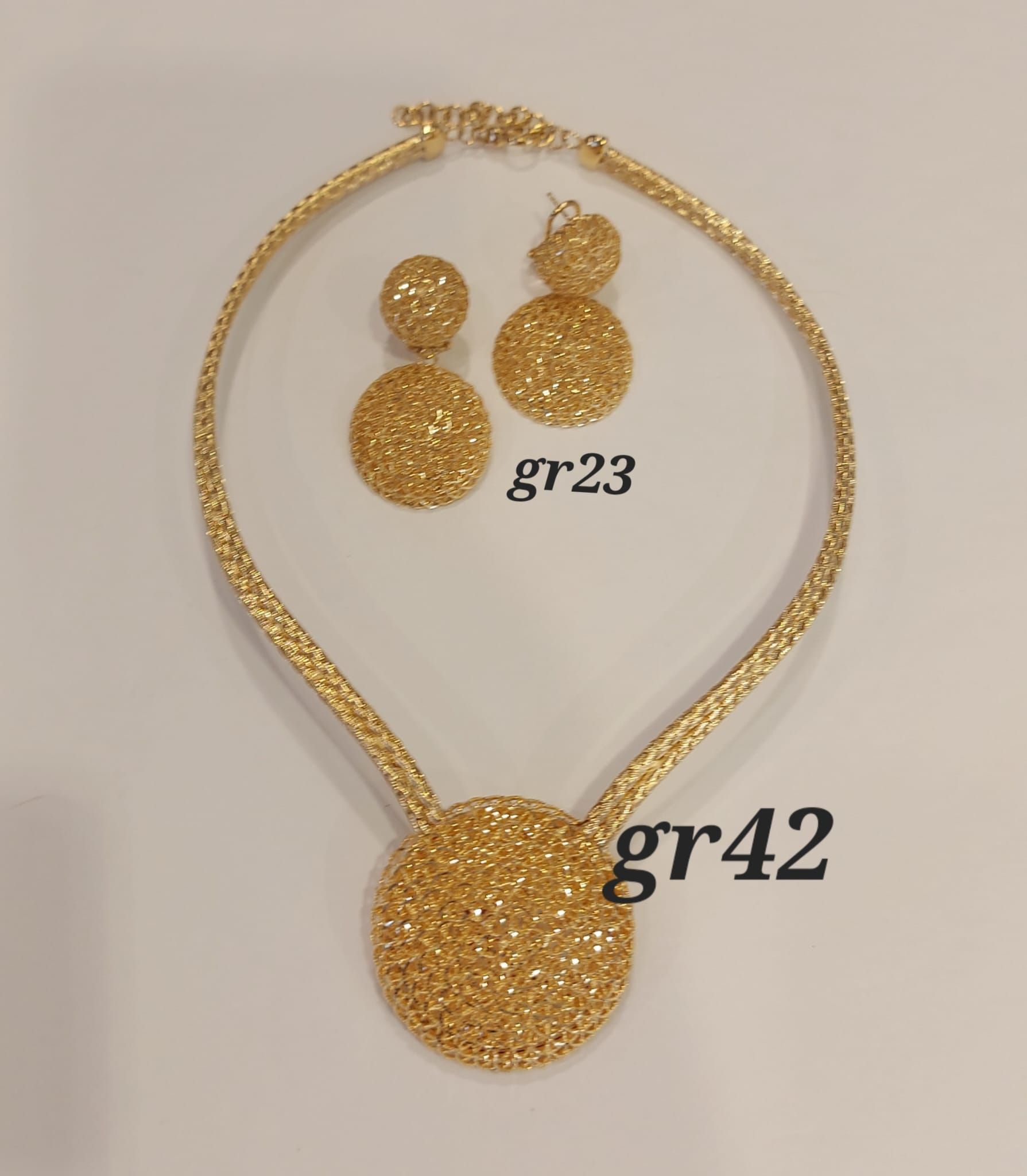 PARURE ORO 18KT COLLANA E ORECCHINI 