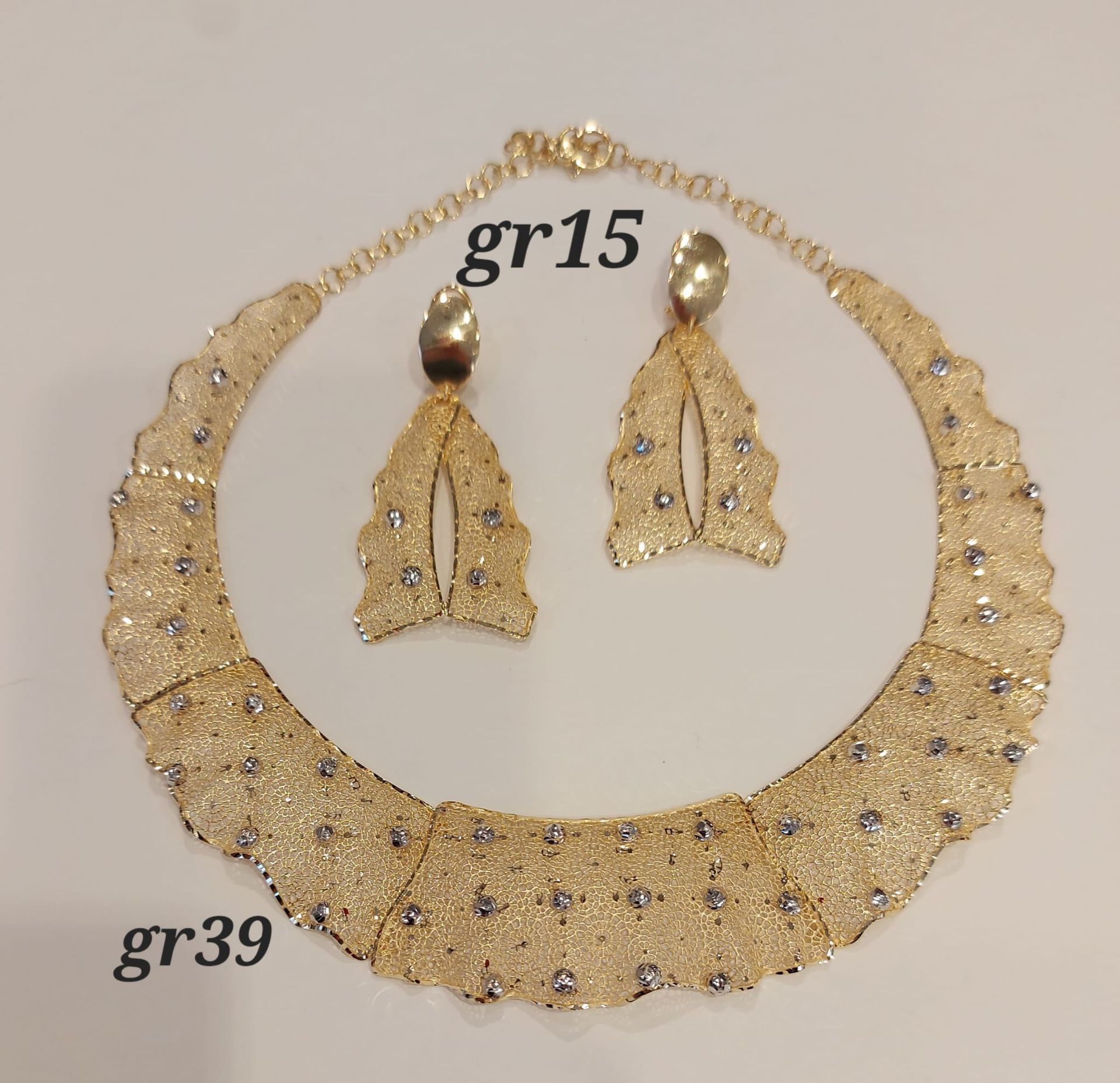 PARURE ORO 18KT COLLANA E ORECCHINI 