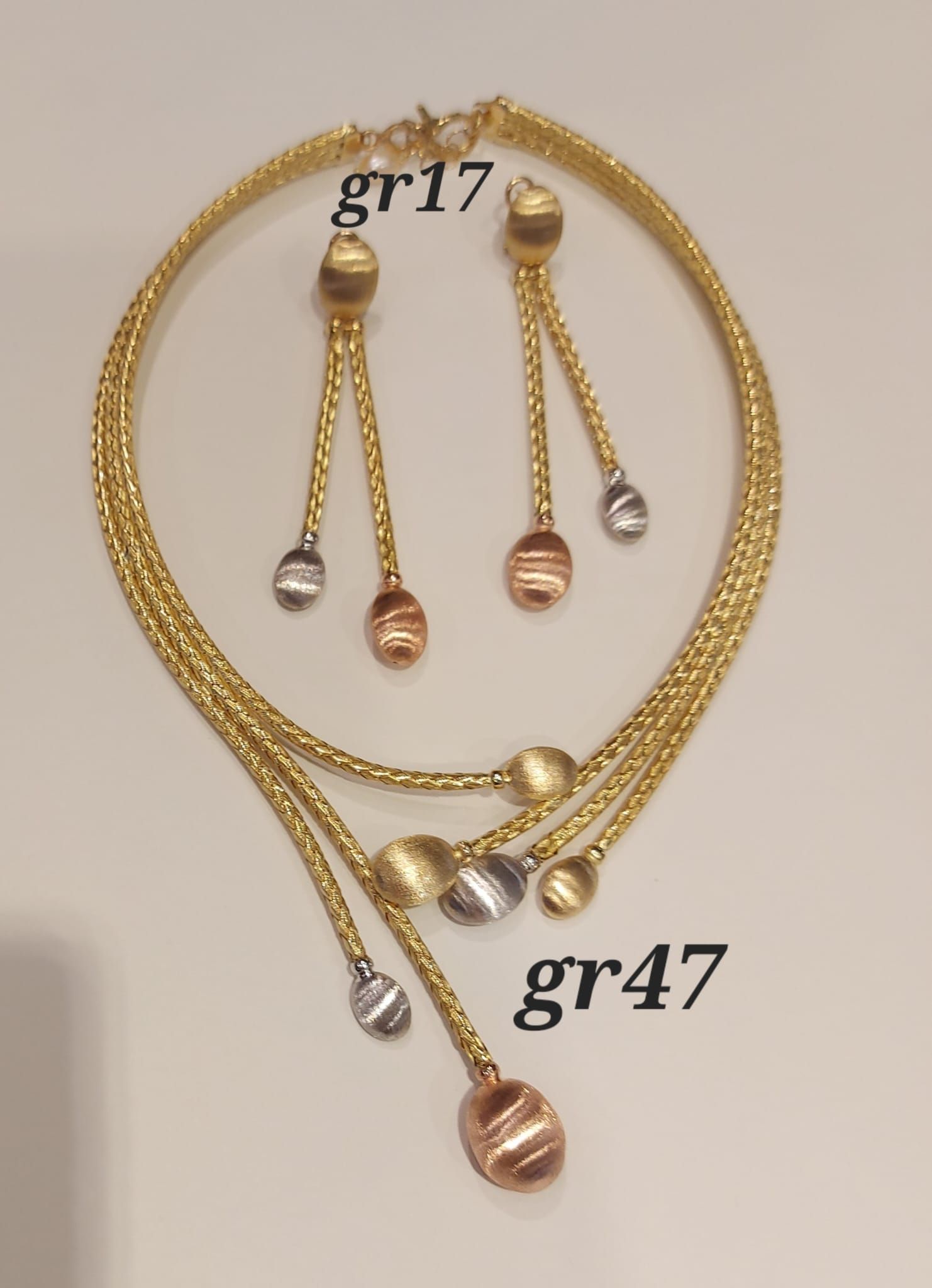 PARURE ORO 18KT COLLANA E ORECCHINI 