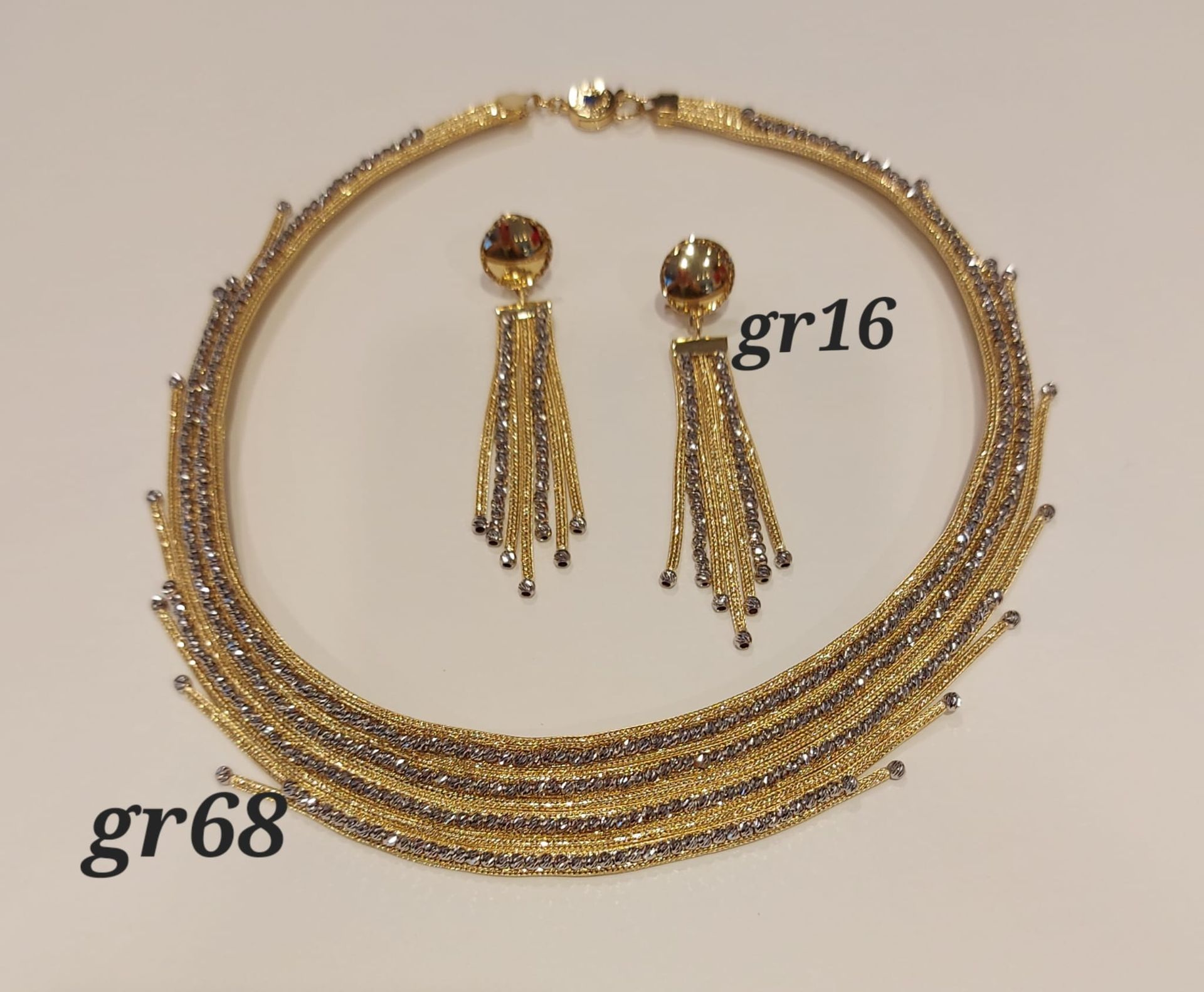 PARURE ORO 18KT COLLANA E ORECCHINI 