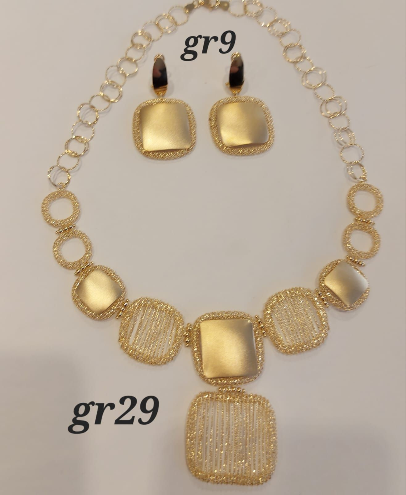 PARURE ORO 18KT COLLANA E ORECCHINI 