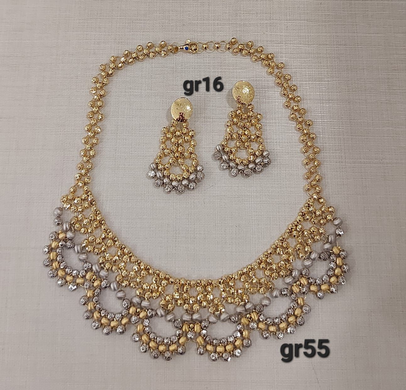PARURE ORO 18KT COLLANA E ORECCHINI 