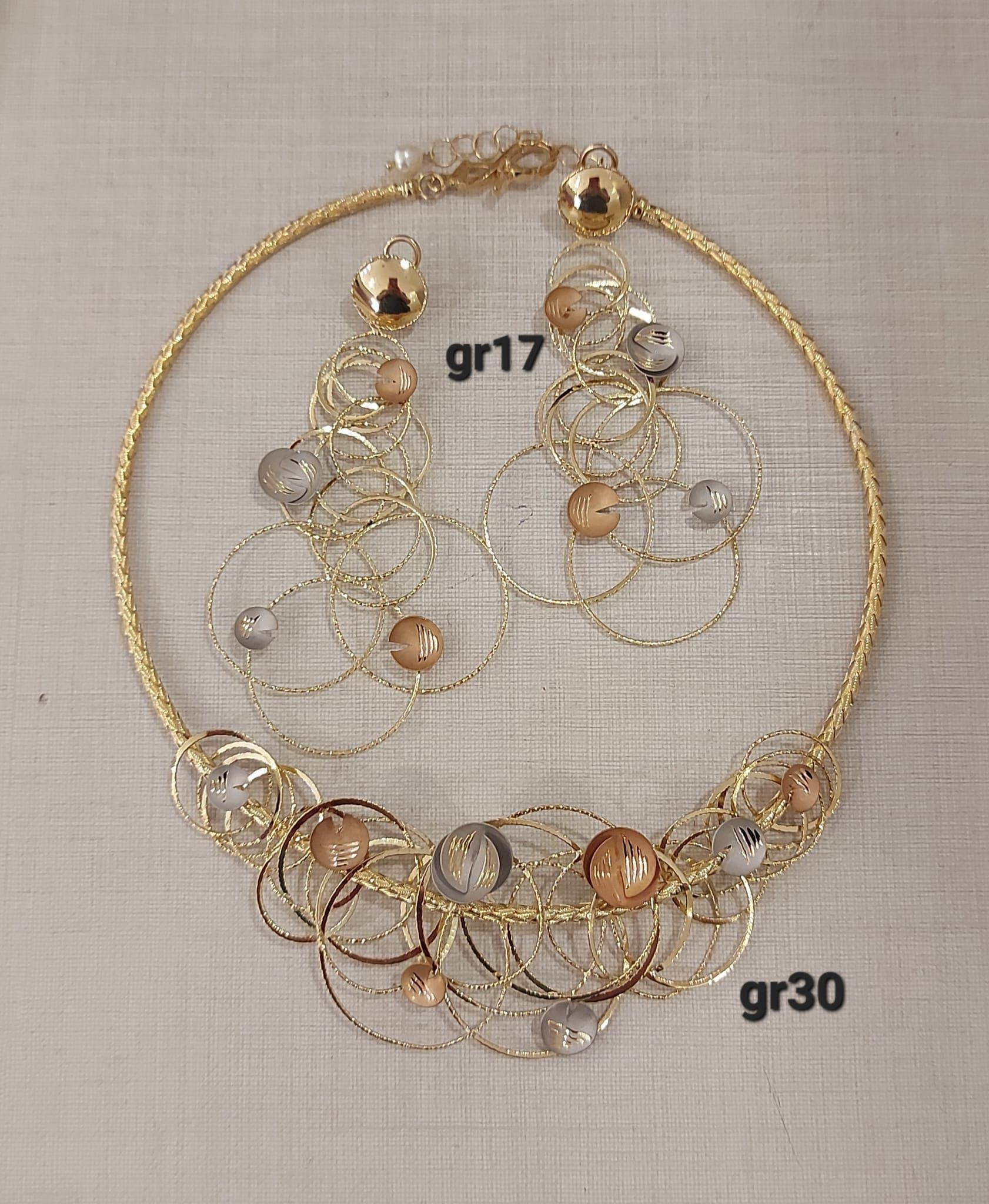 PAURE 18 KT CON COLLANA E ORECCHINI 