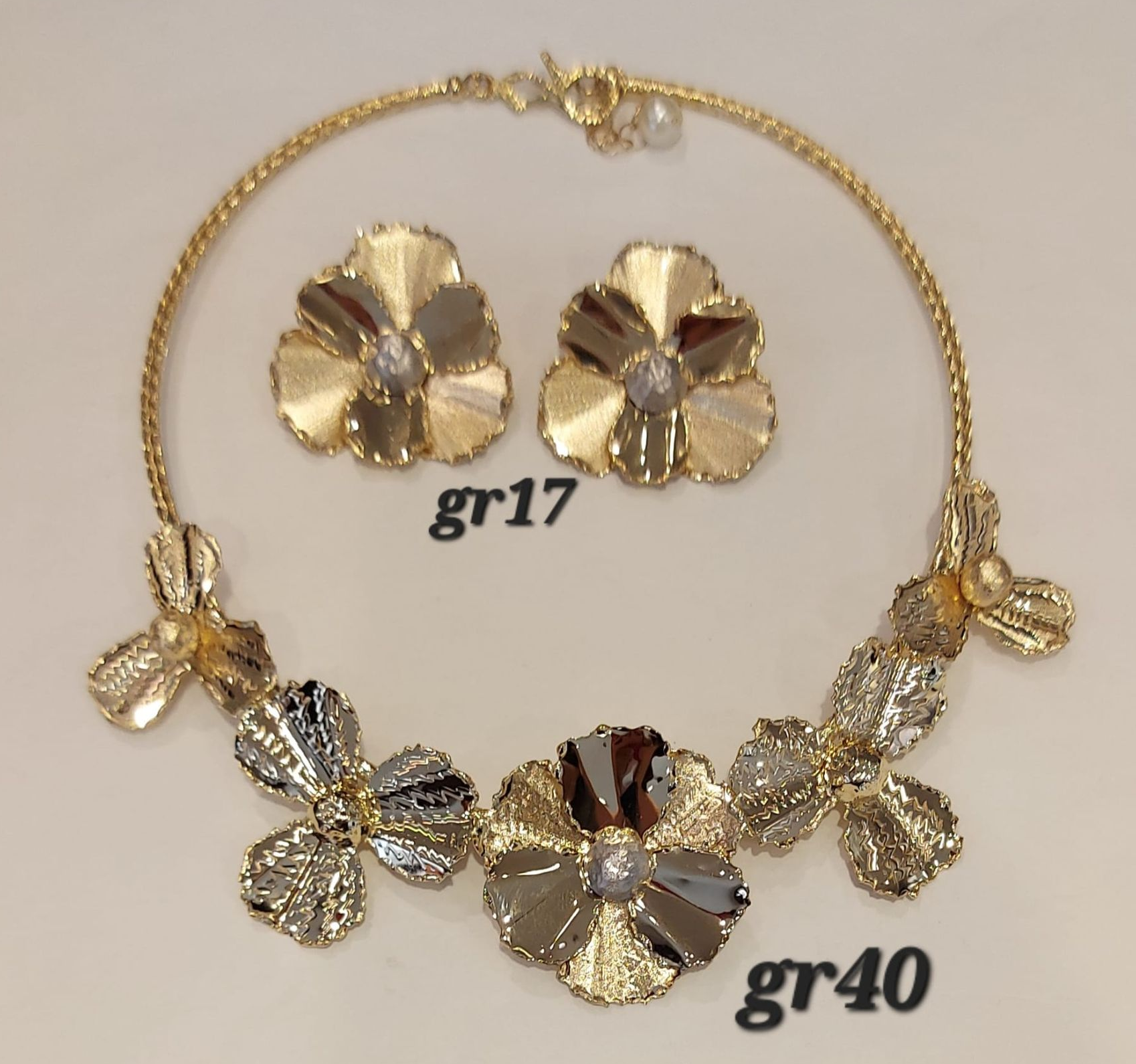 COLLANA CON ORECCHINI ORO GIALLO  18K
