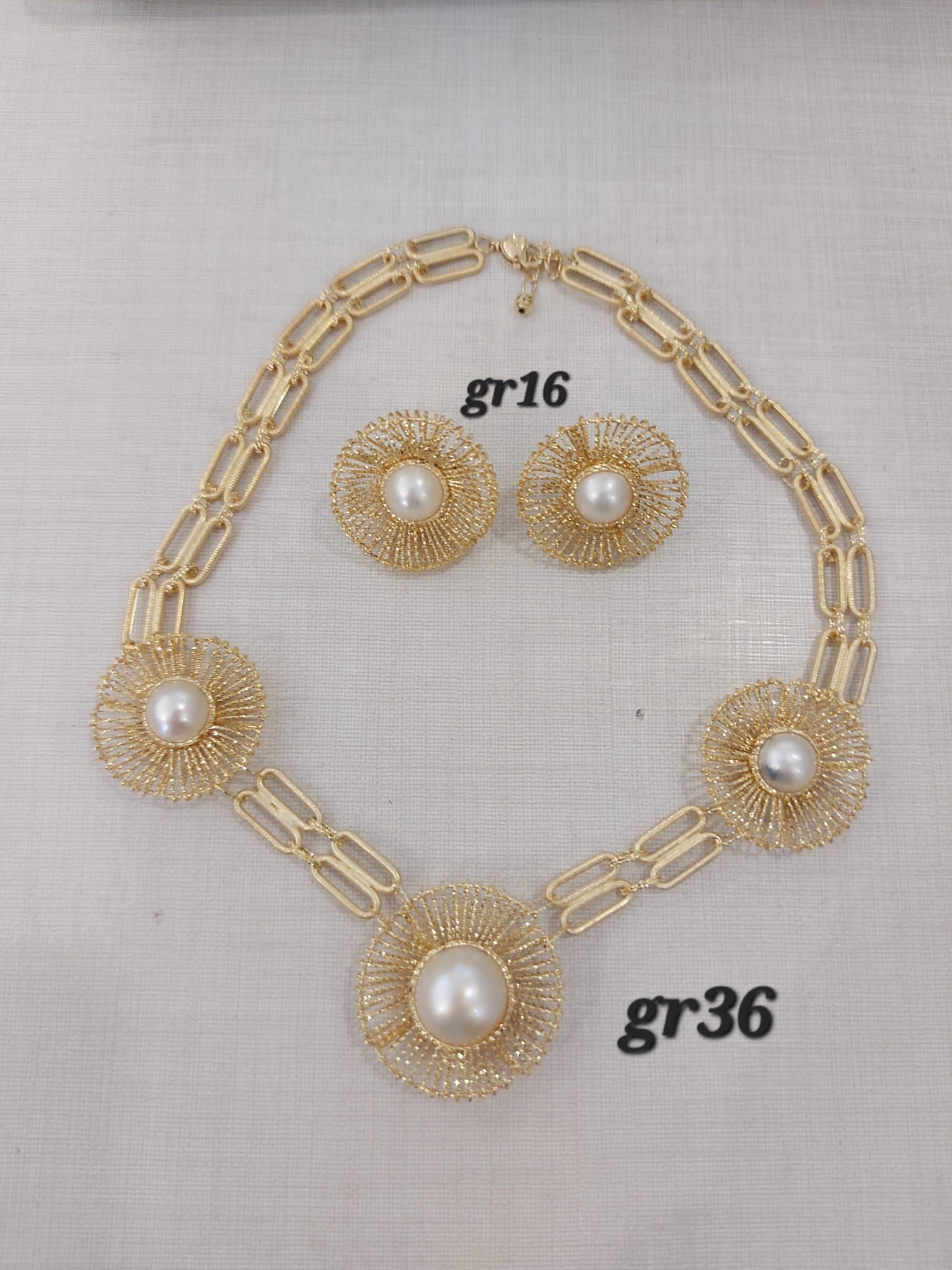PARURE ORO 18KT COLLANA E ORECCHINI 
