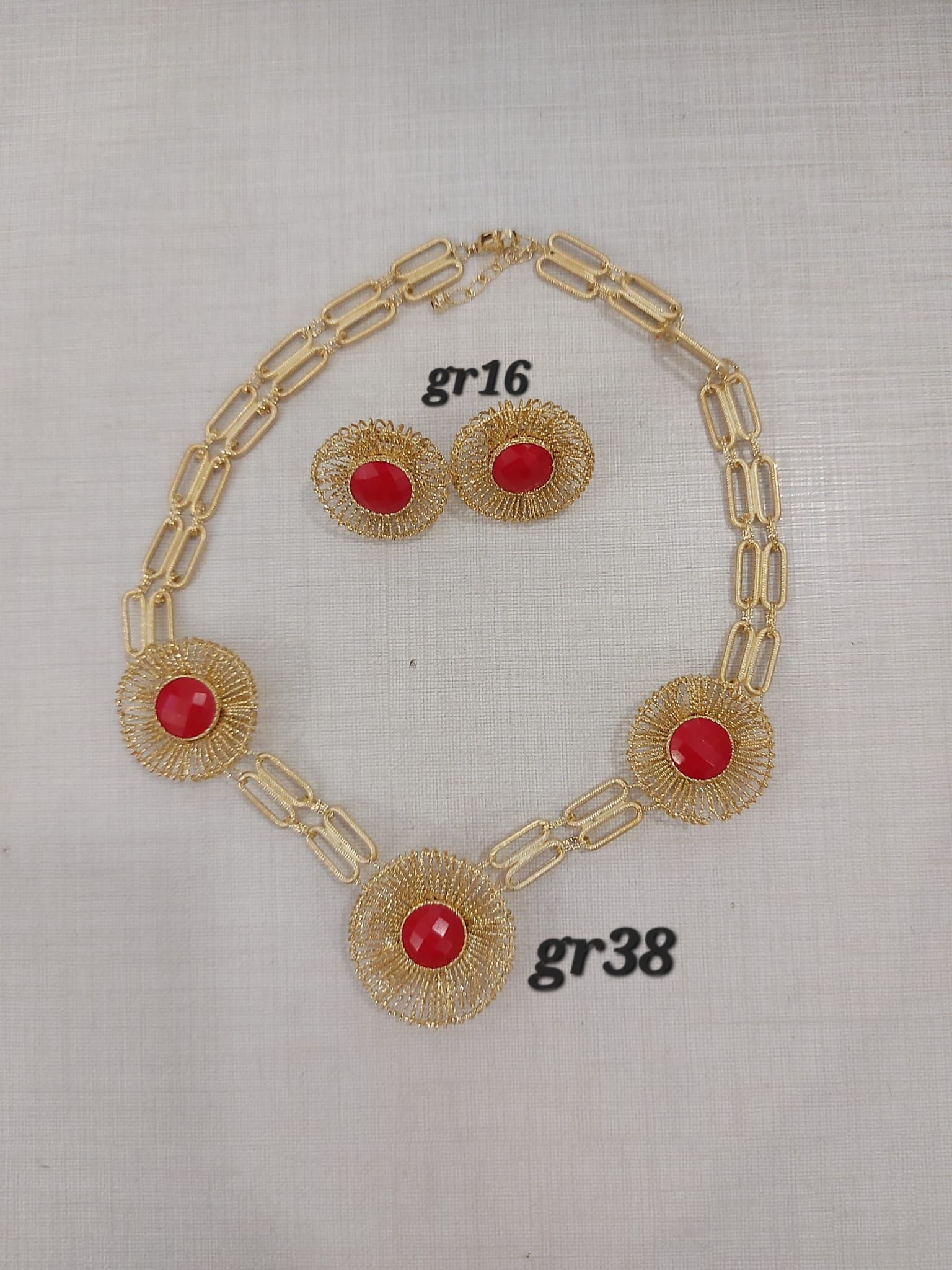 PARURE ORO 18KT COLLANA E ORECCHINI 