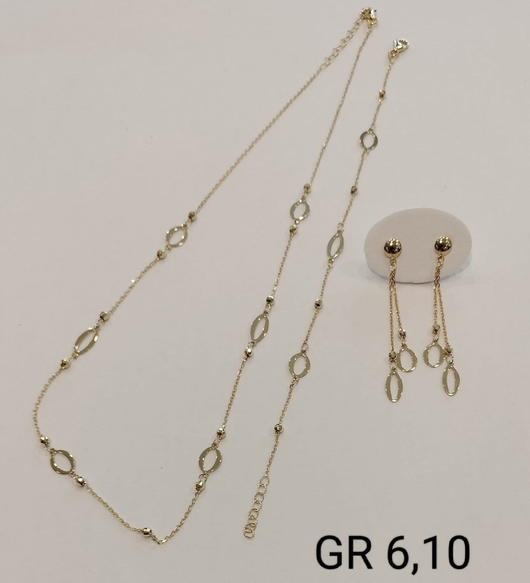 COLLANA CON BRACCIALE E ORECCHINI ORO18K ORO GIALLO