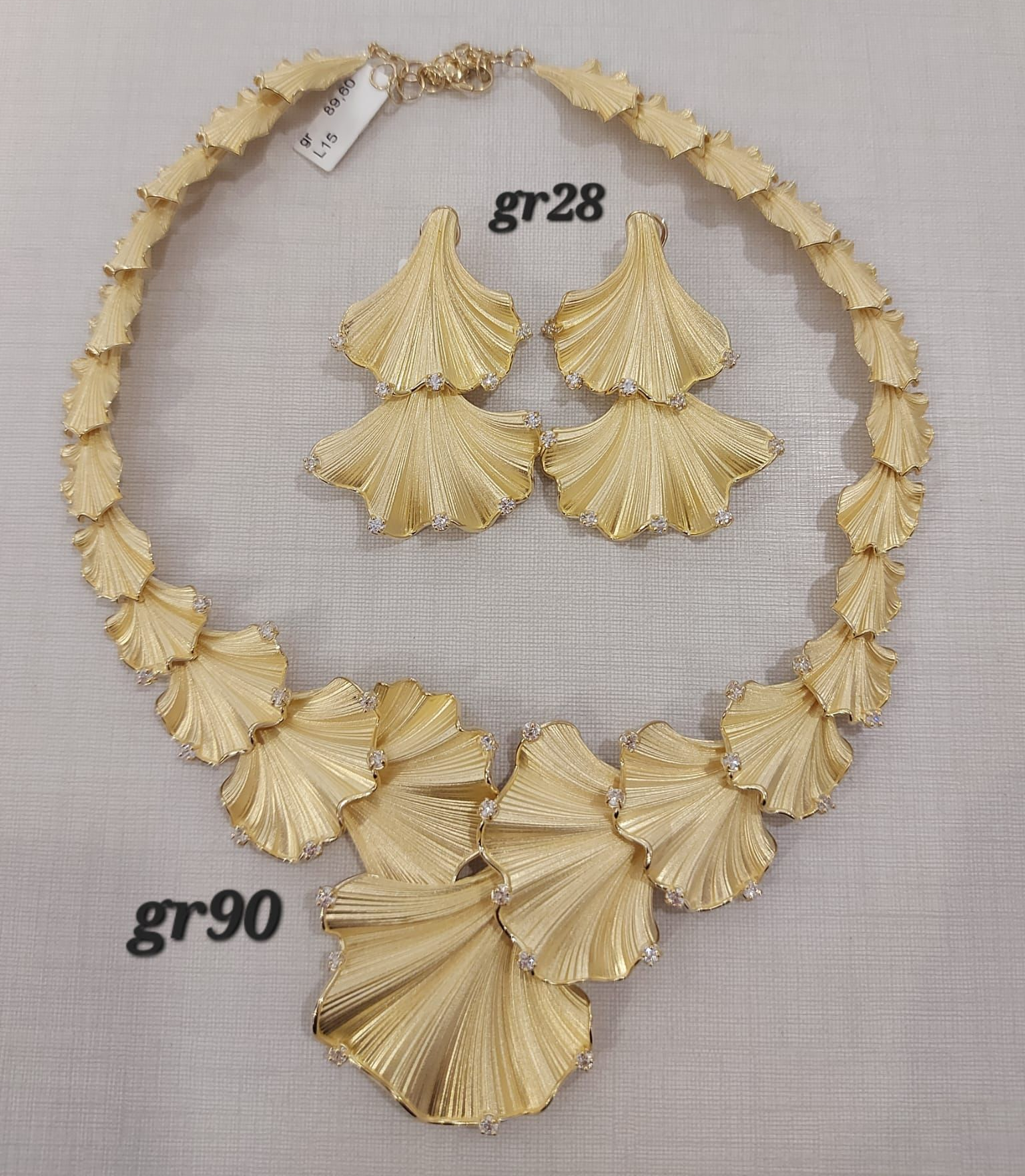 PARURE ORO 18KT COLLANA E ORECCHINI 