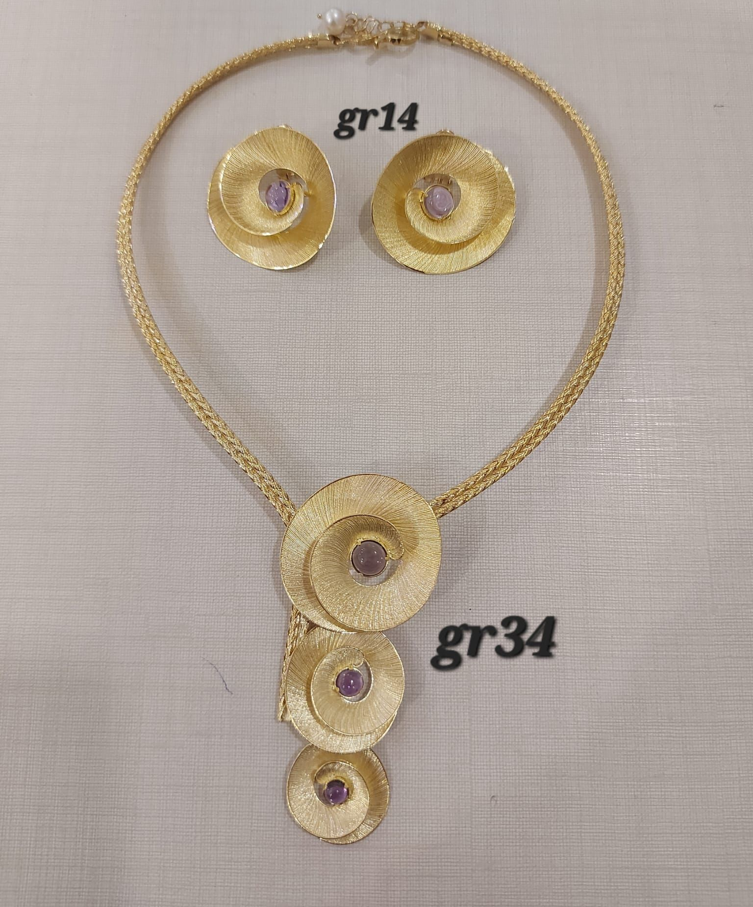 PARURE CON ORECCHINI  ORO 18K  BIANCO E GIALLO