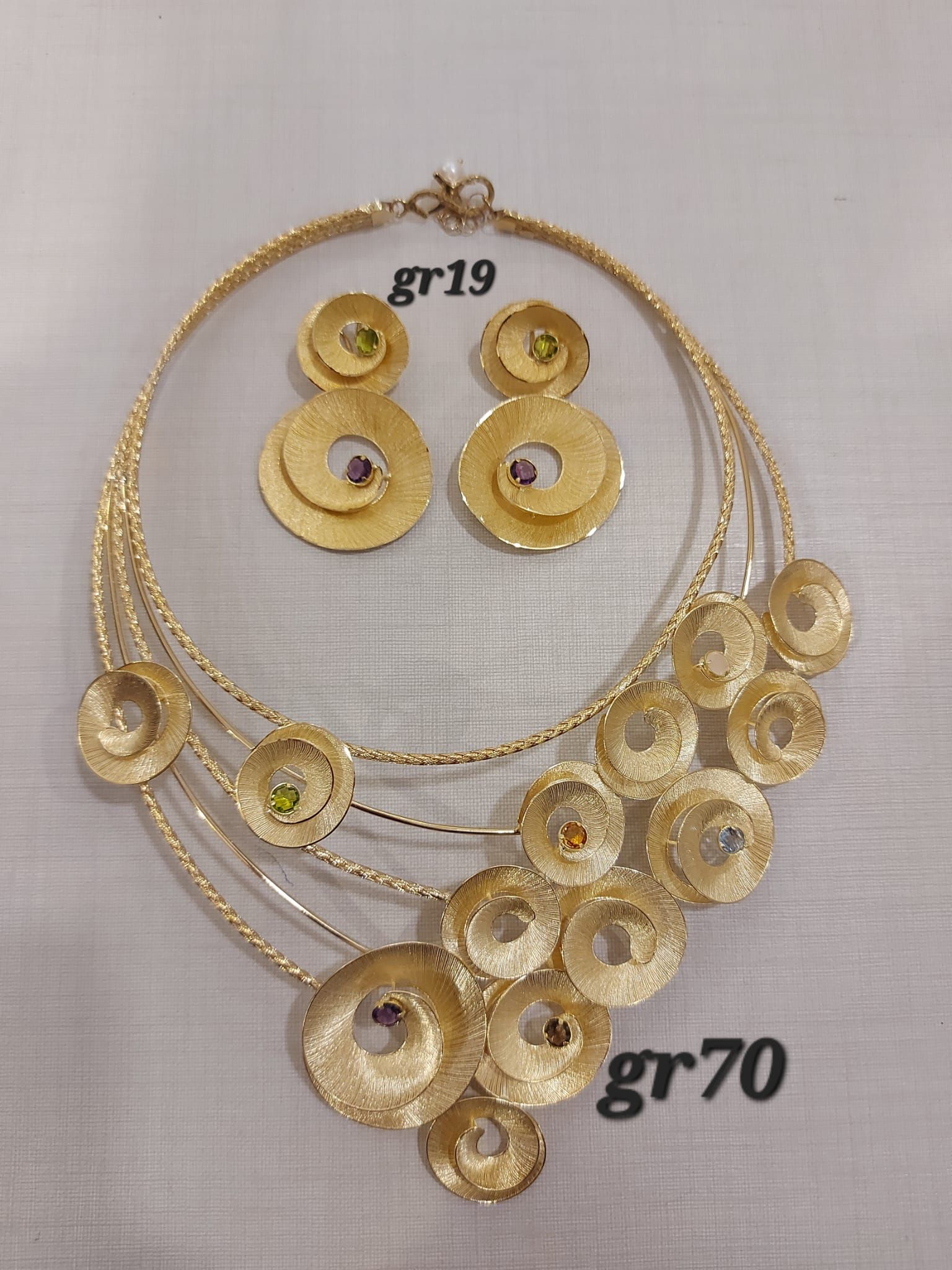 PARURE CON ORECCHINI  ORO 18K   GIALLO