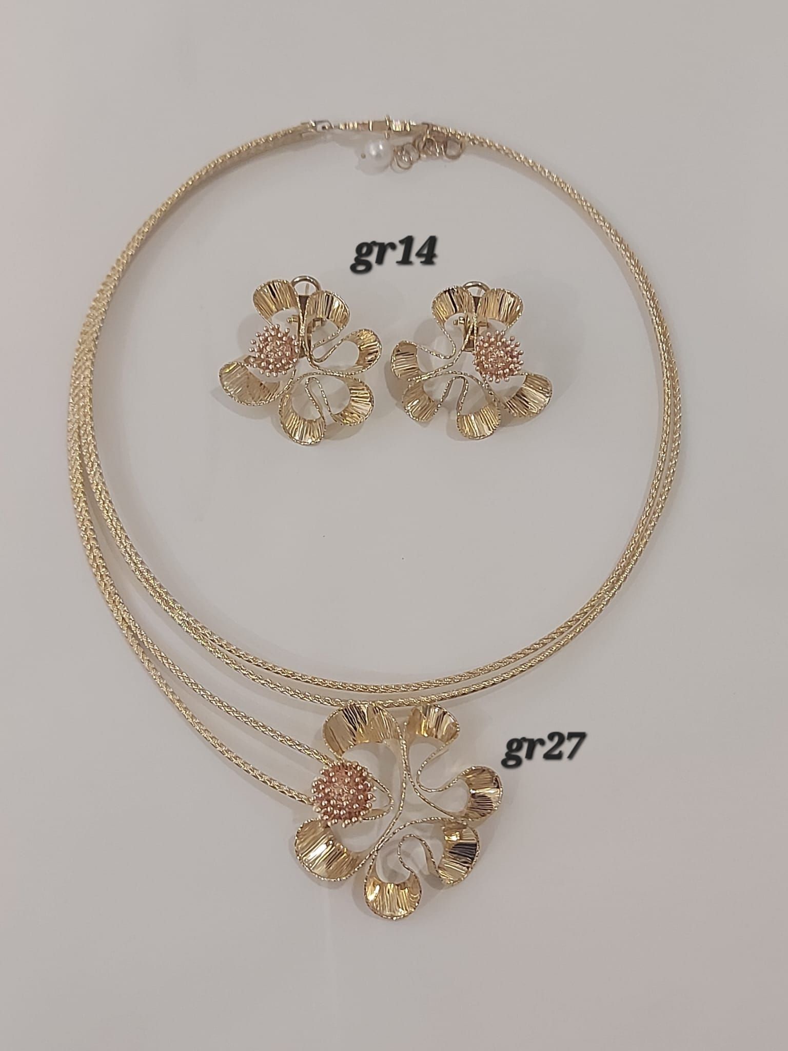 PARURE ORO 18KT COLLANA E ORECCHINI 