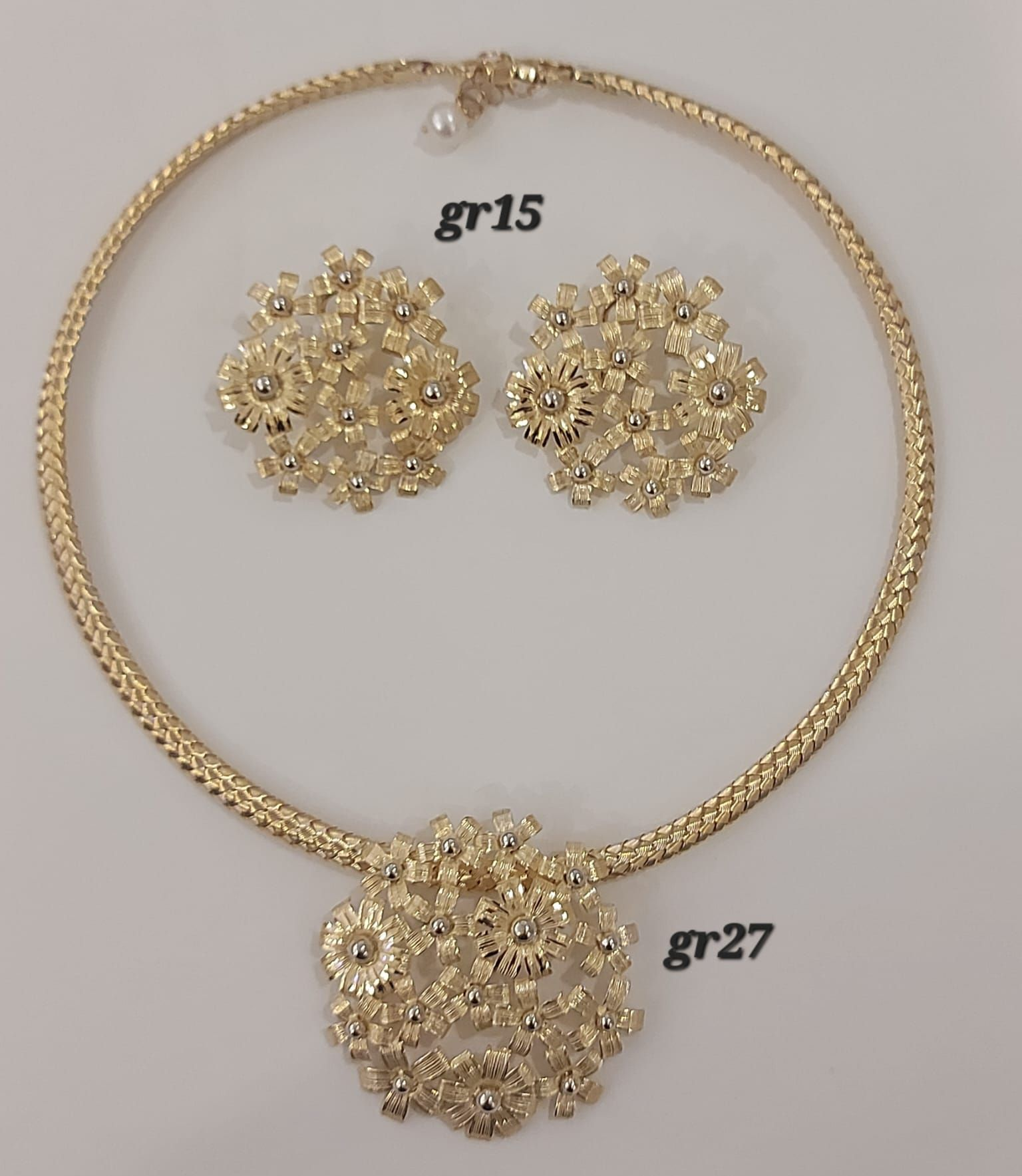 PARURE ORO 18KT COLLANA E ORECCHINI 