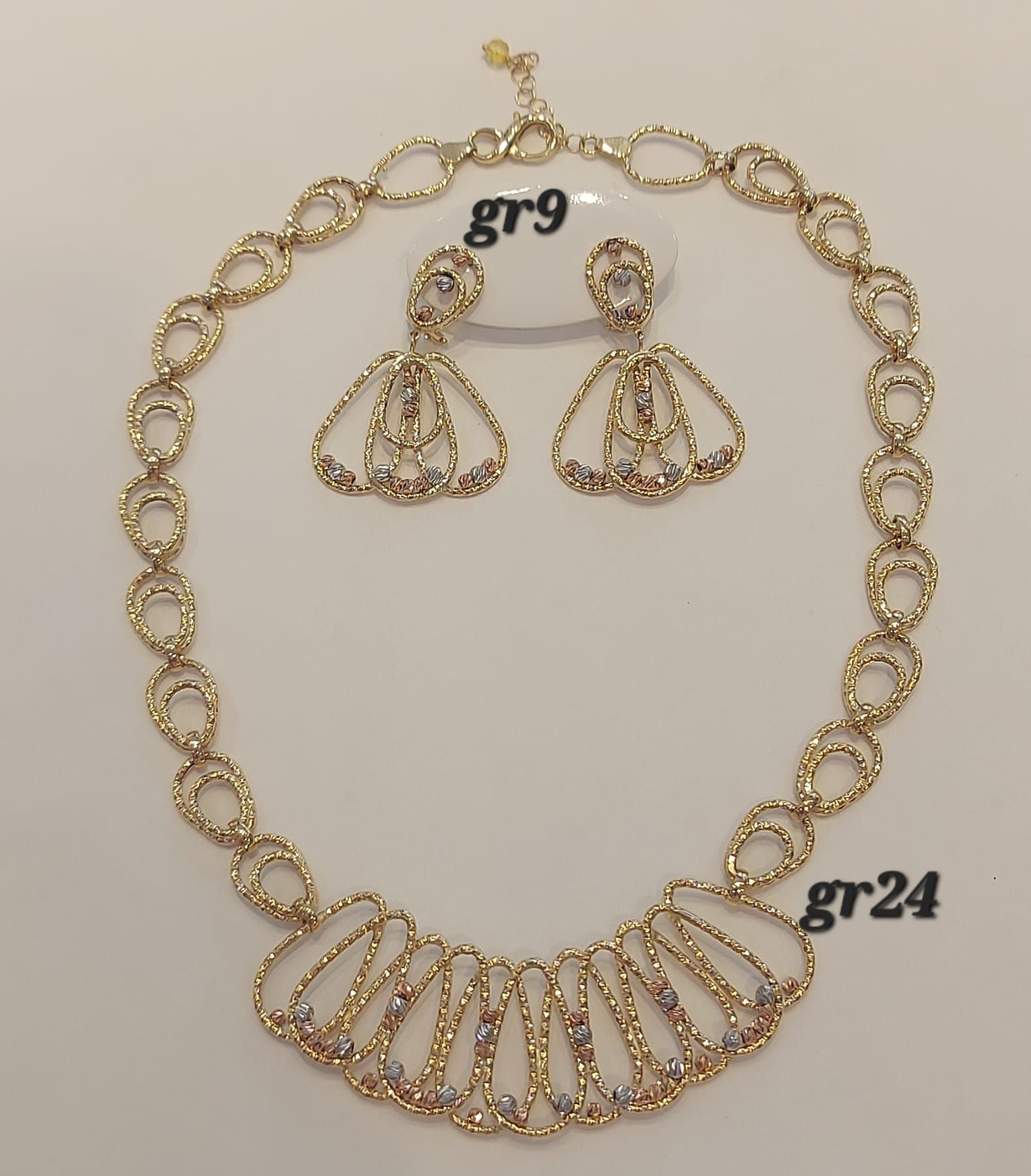PARURE ORO 18KT COLLANA E ORECCHINI 