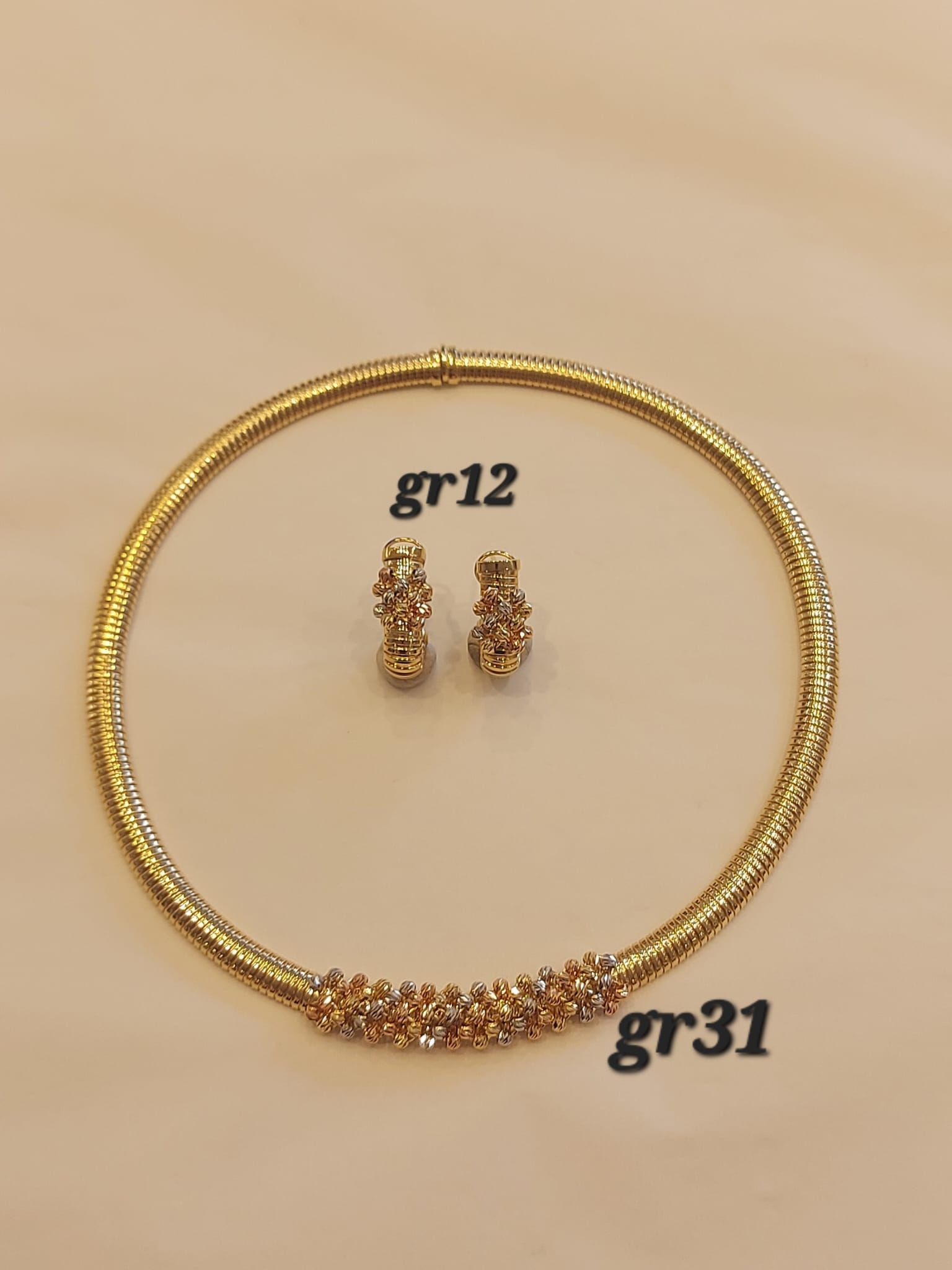 PARURE ORO 18KT COLLANA E ORECCHINI 