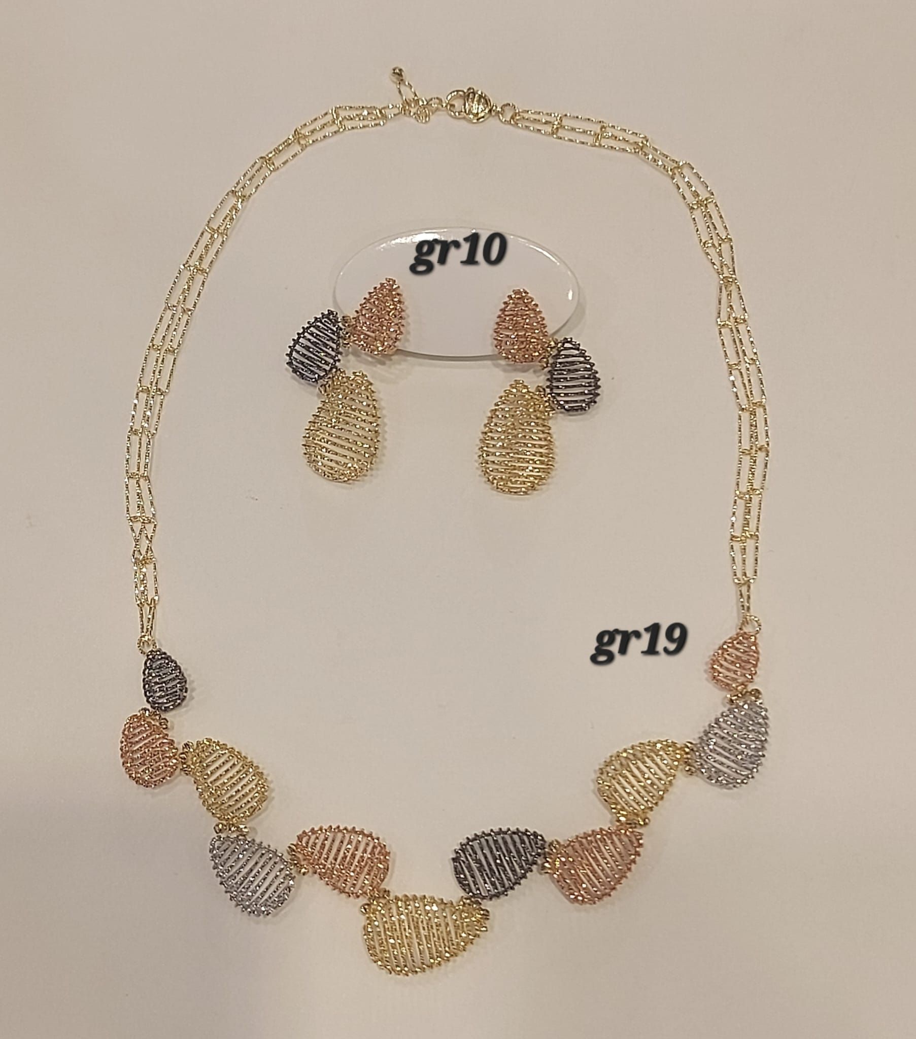 PARURE ORO 18KT COLLANA E ORECCHINI 