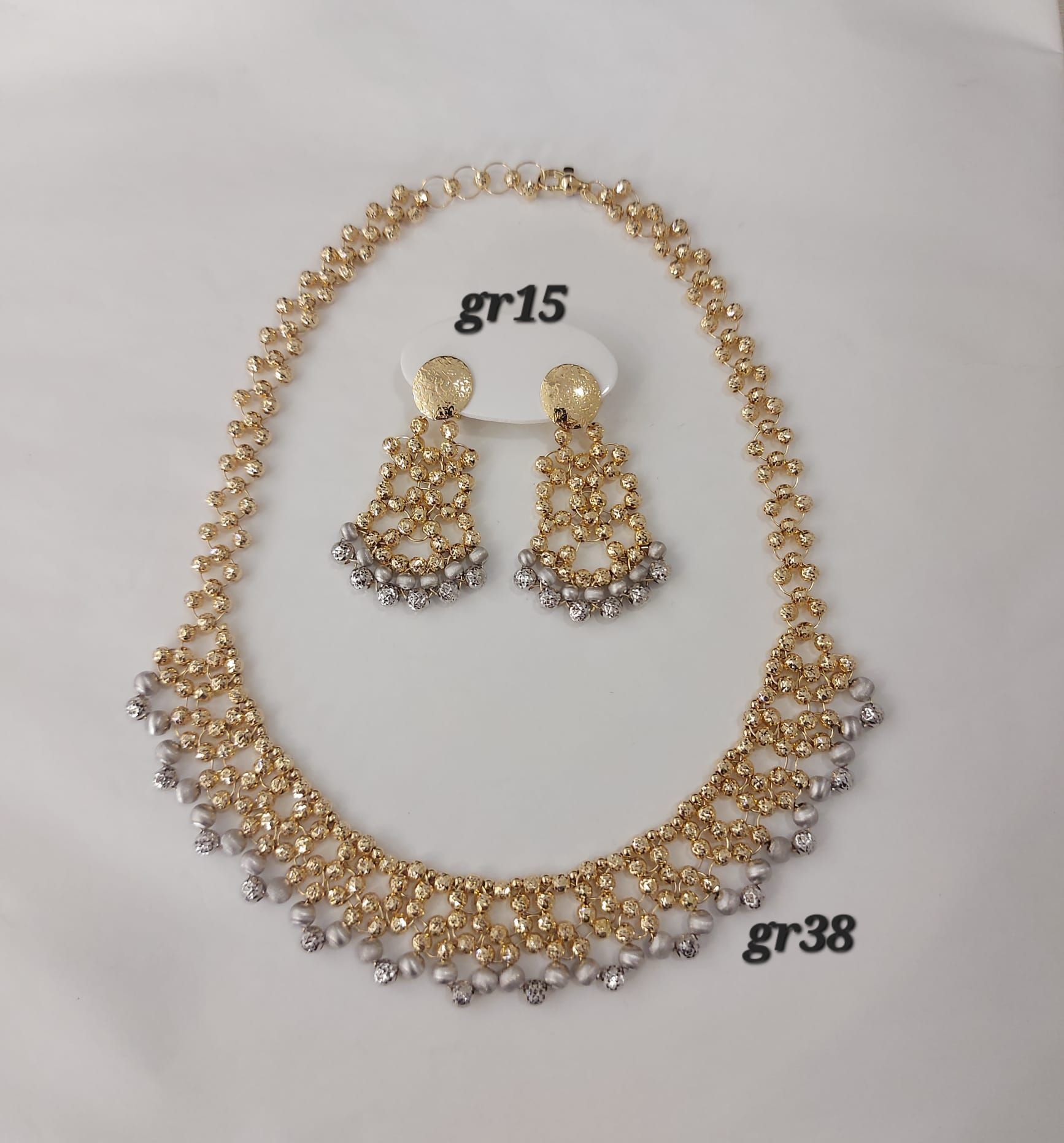 PARURE ORO 18KT COLLANA E ORECCHINI 
