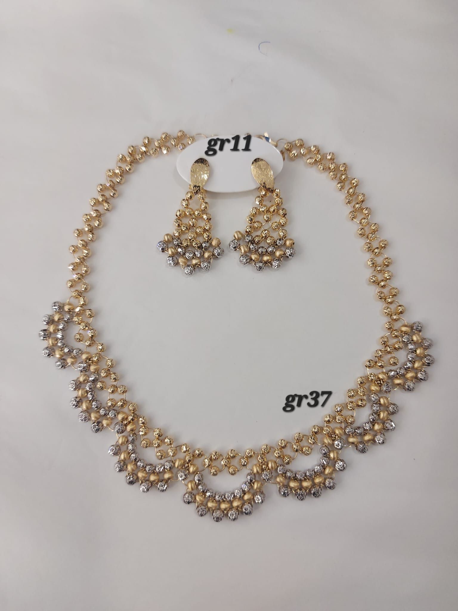 PARURE ORO 18KT COLLANA E ORECCHINI 