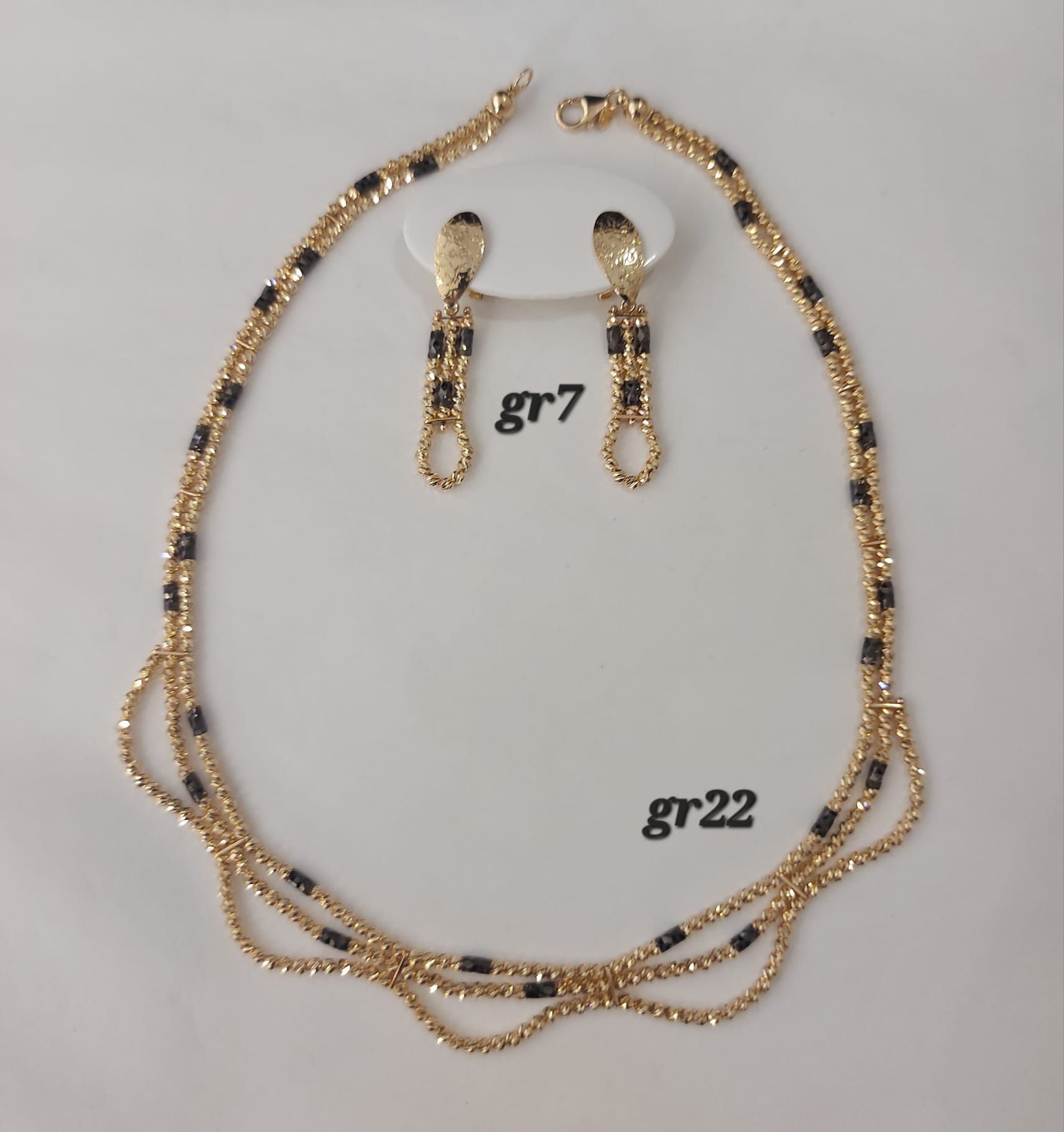 PARURE ORO 18KT COLLANA E ORECCHINI 